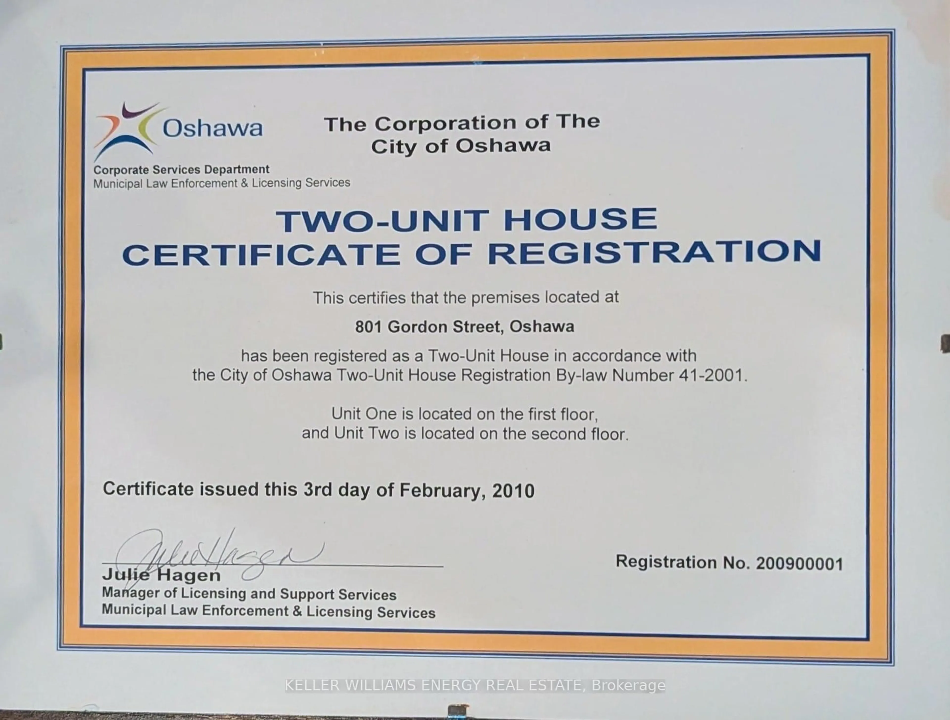 Unknown for 801 Gordon St, Oshawa Ontario L1H 4V8