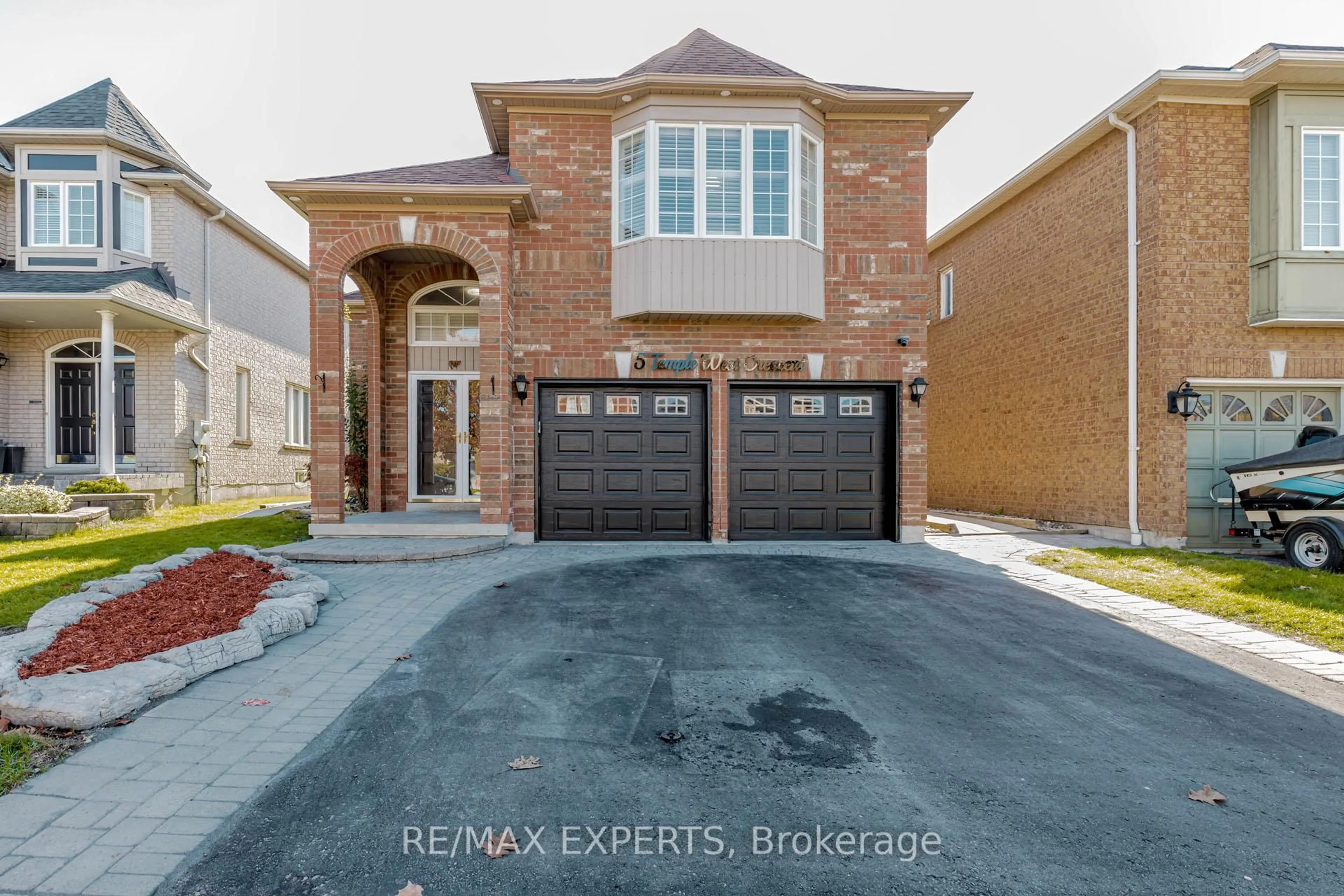 Home with brick exterior material, street for 5 Temple West Cres, Ajax Ontario L1T 4J5