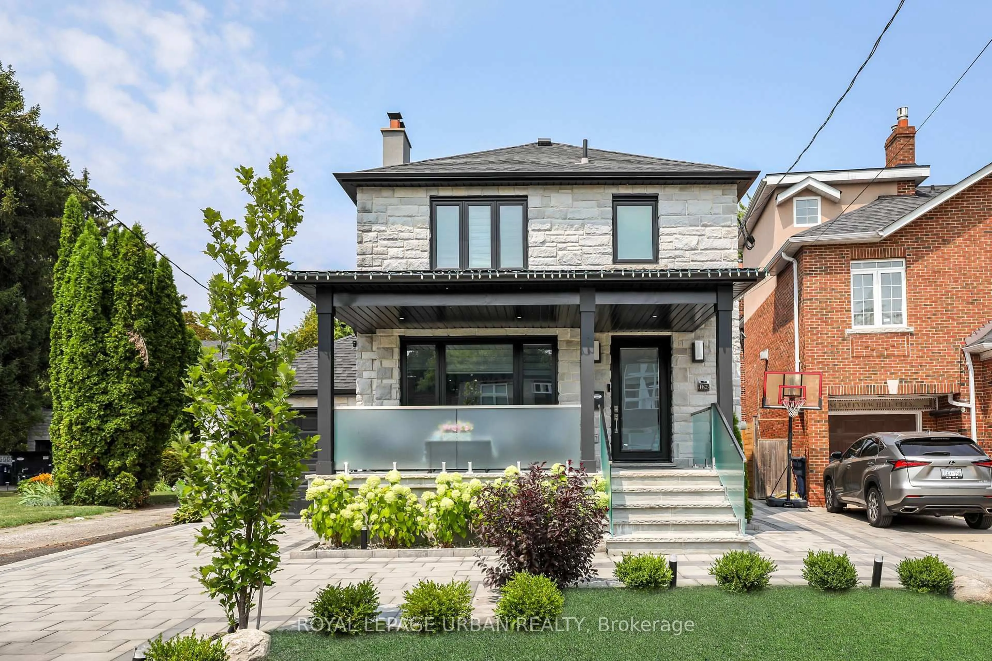 Home with brick exterior material, street for 182 Parkview Hill Cres, Toronto Ontario M4B 1R8