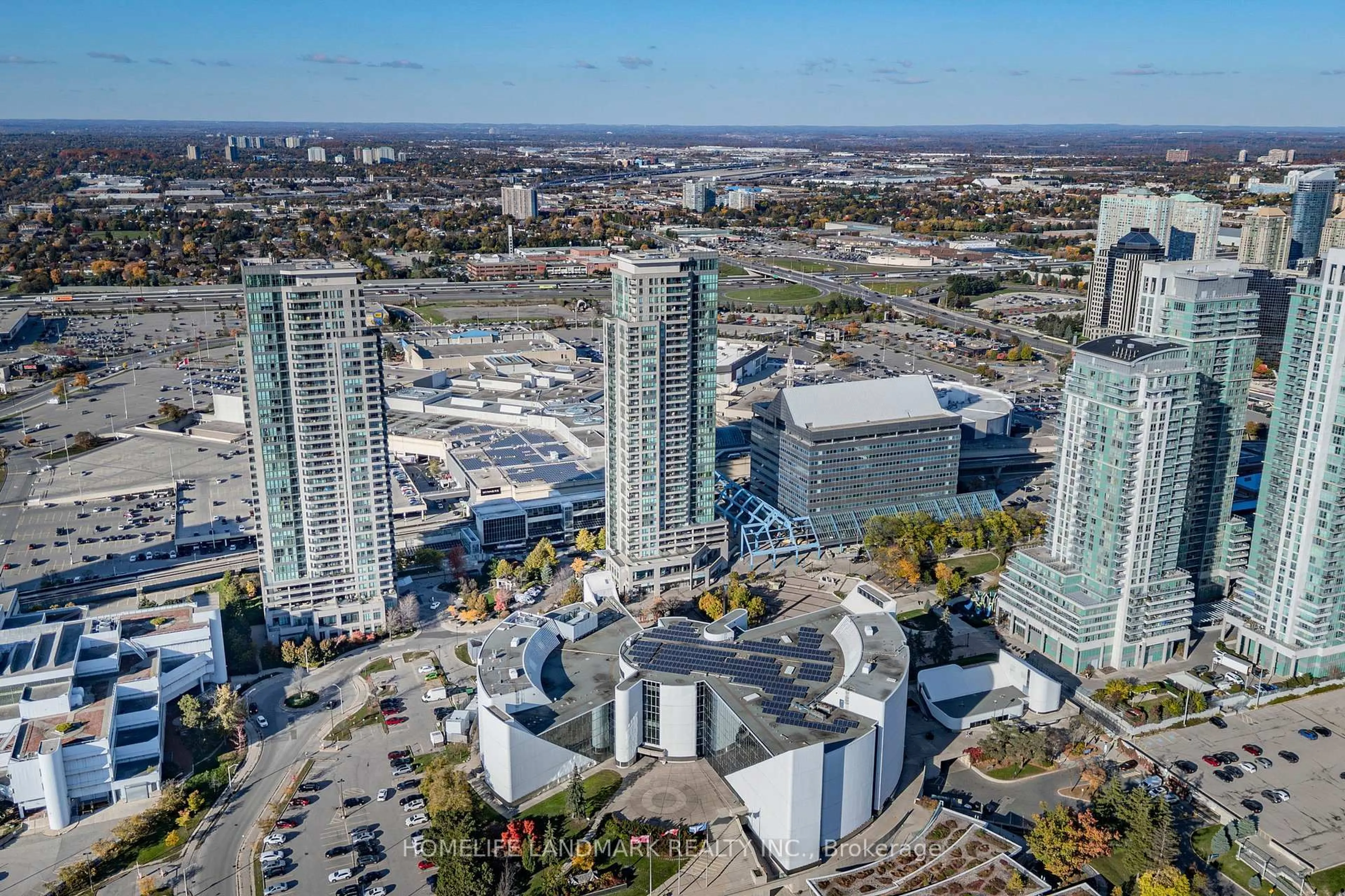 A pic from outside/outdoor area/front of a property/back of a property/a pic from drone, city buildings view from balcony for 60 Brian Harrison Way #3506, Toronto Ontario M1P 5J5