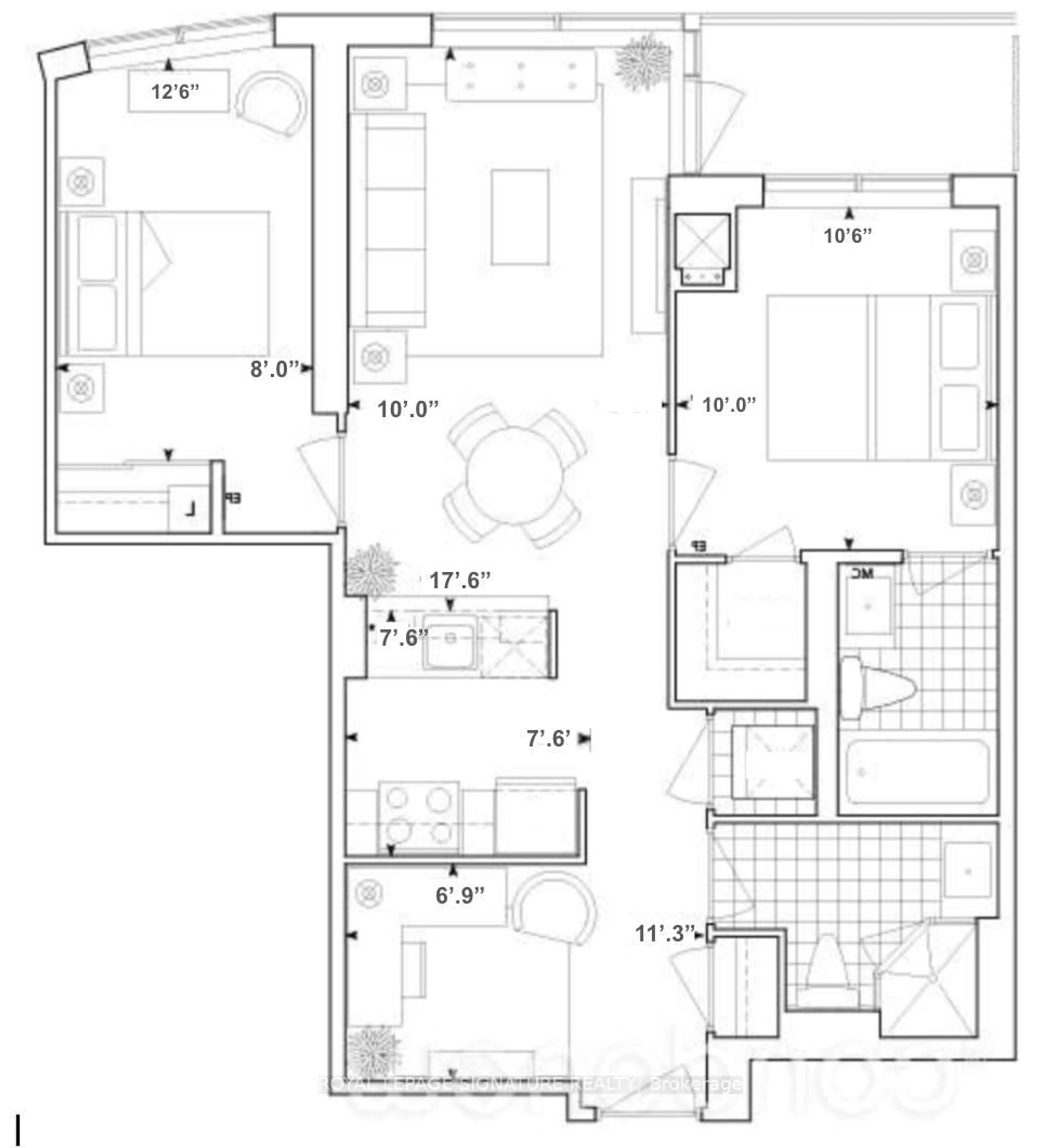 Floor plan for 181 Village Green Sq #915, Toronto Ontario M1S 0L3