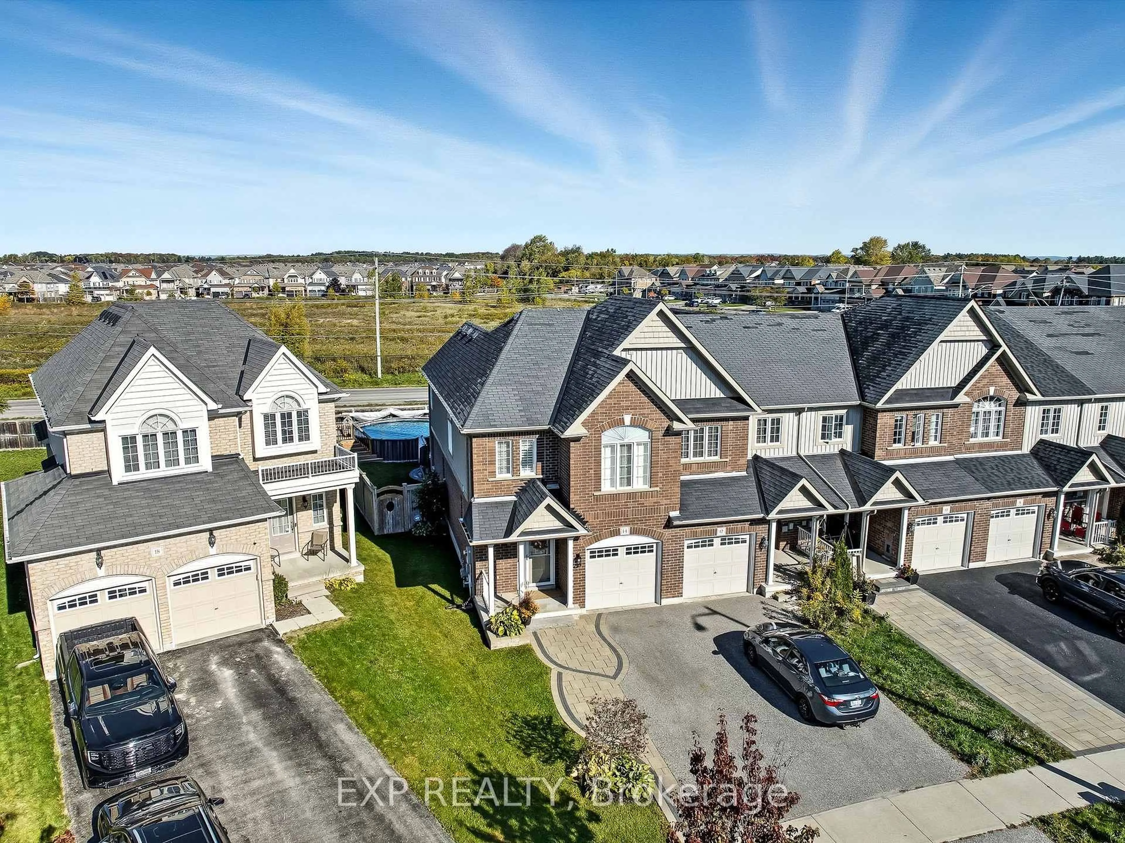 A pic from outside/outdoor area/front of a property/back of a property/a pic from drone, street for 14 Westover Dr, Clarington Ontario L1C 0M7