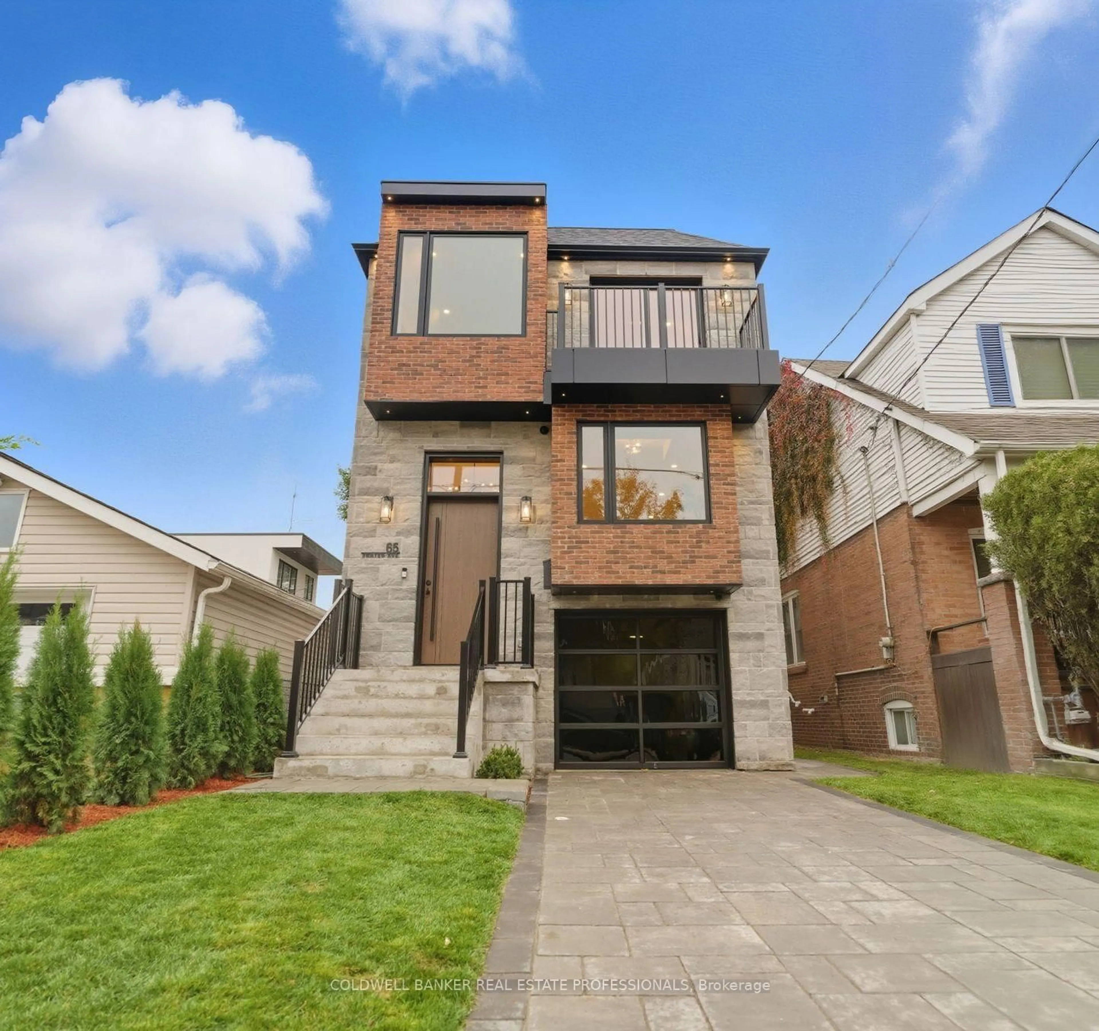 Home with brick exterior material, street for 65 Frater Ave, Toronto Ontario M4C 2H5