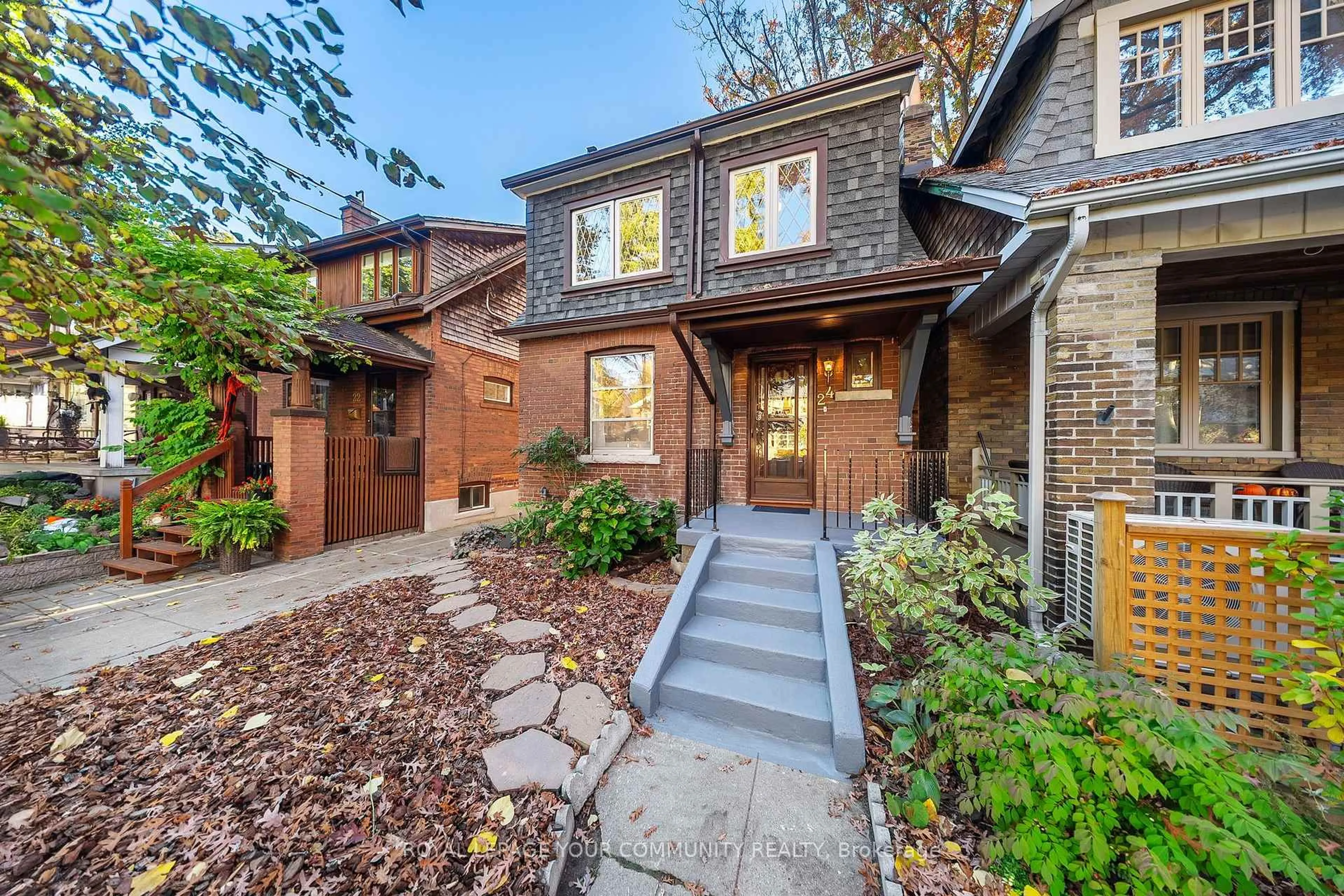 Home with brick exterior material, street for 24 Patricia Dr, Toronto Ontario M4C 5K3