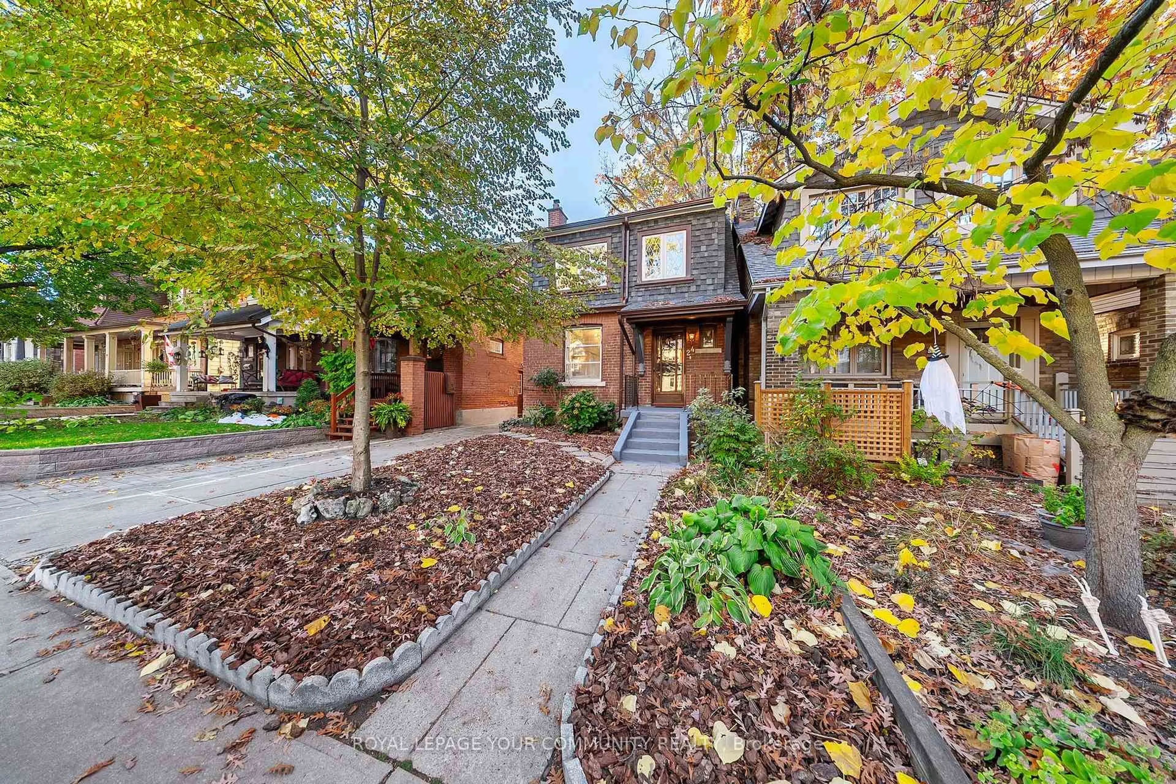 Home with brick exterior material, street for 24 Patricia Dr, Toronto Ontario M4C 5K3