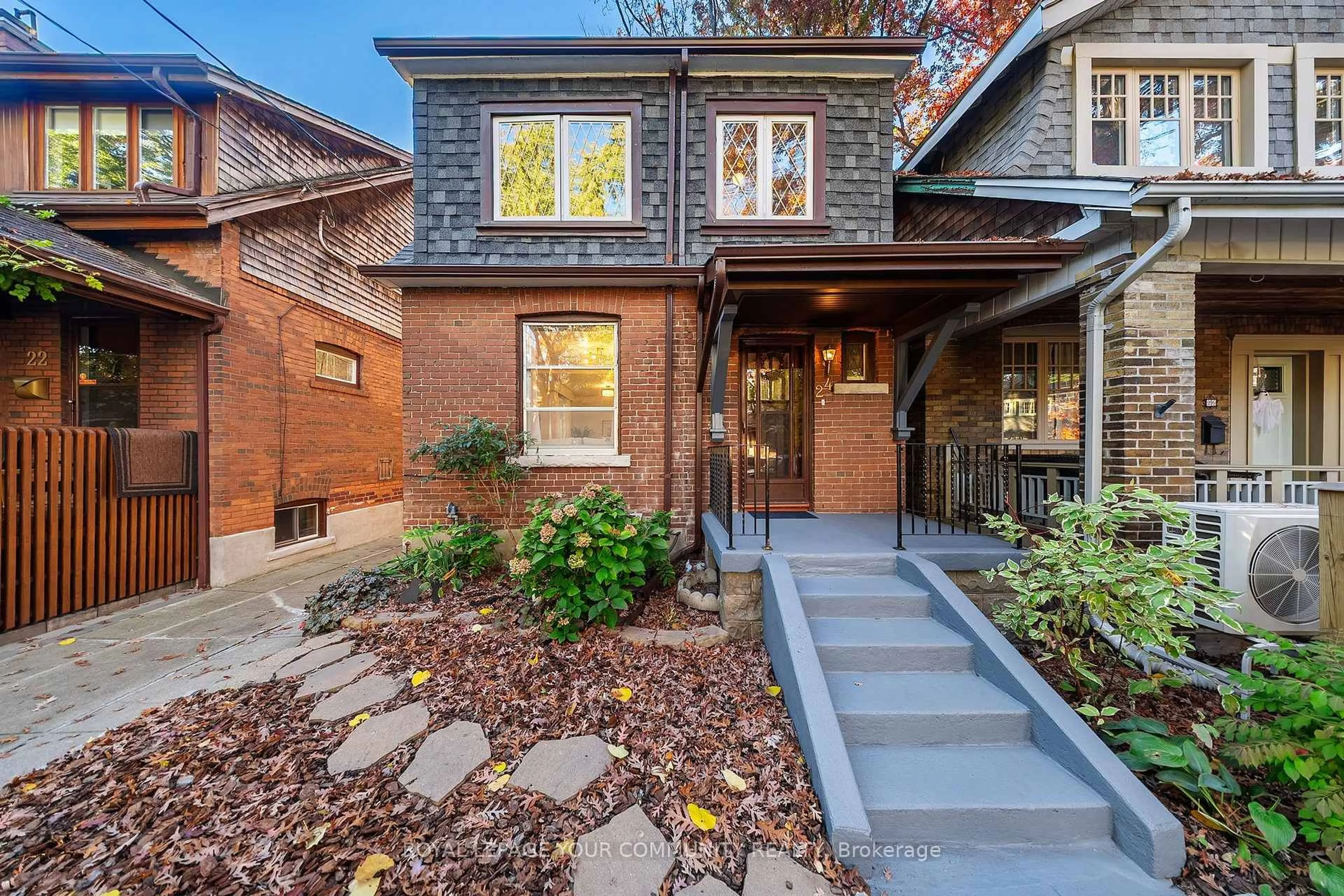 Home with brick exterior material, street for 24 Patricia Dr, Toronto Ontario M4C 5K3