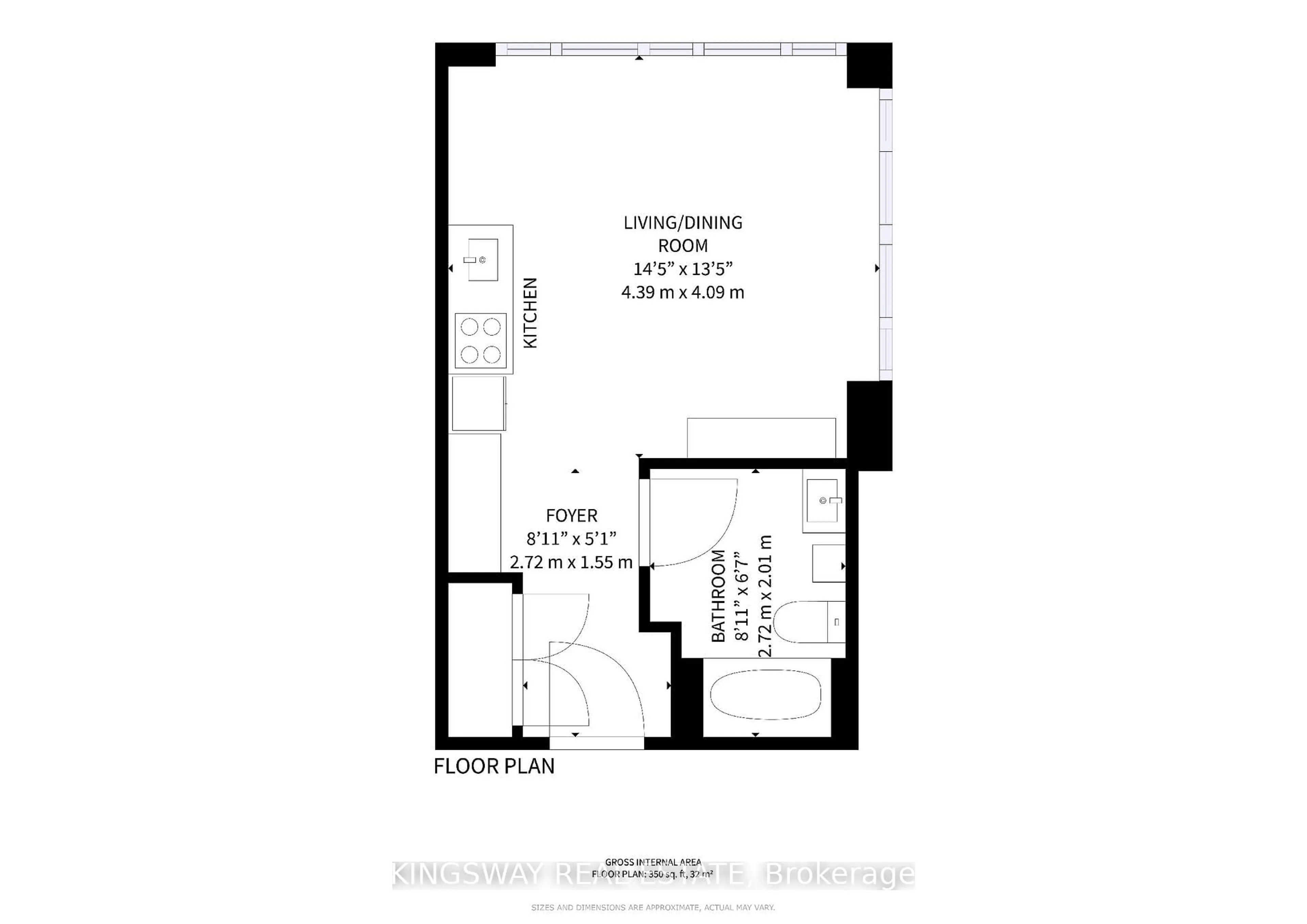 Floor plan for 1900 Simcoe St #631, Oshawa Ontario L1G 0C1