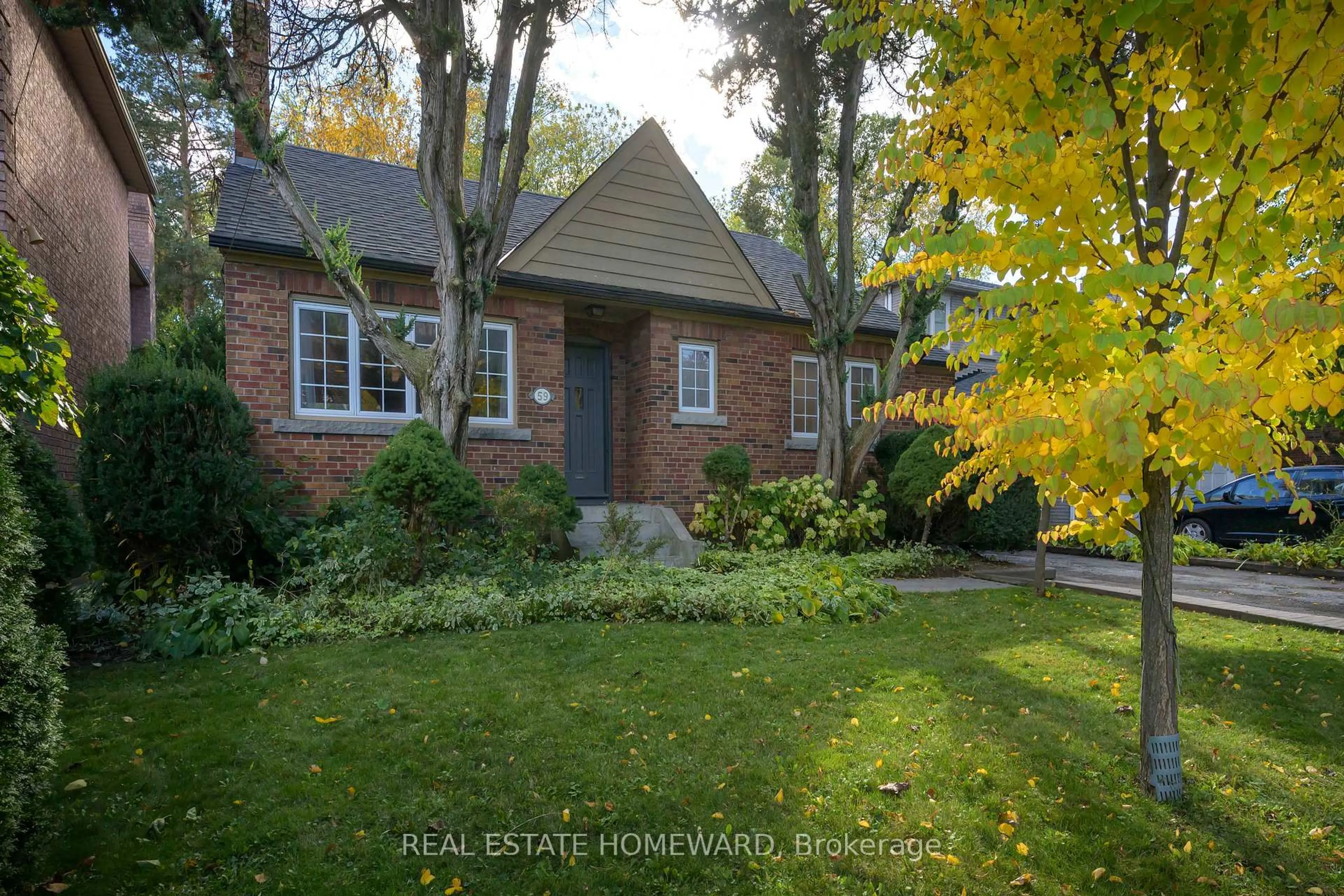 Home with brick exterior material, street for 59 Parkview Hill Cres, Toronto Ontario M4B 1R1