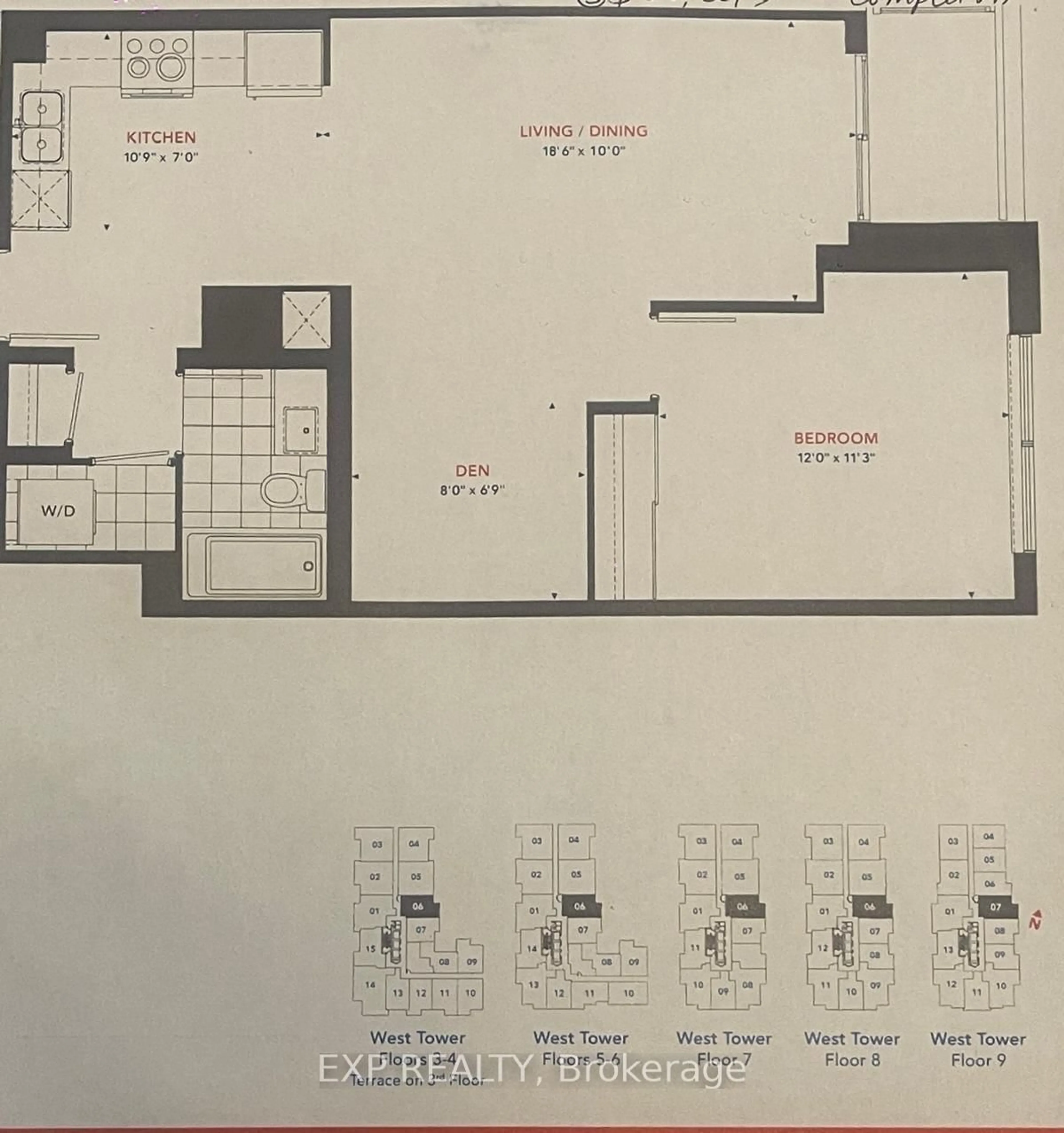 Floor plan for 3260 SHEPPARD Ave #806, Toronto Ontario M1T 3K3