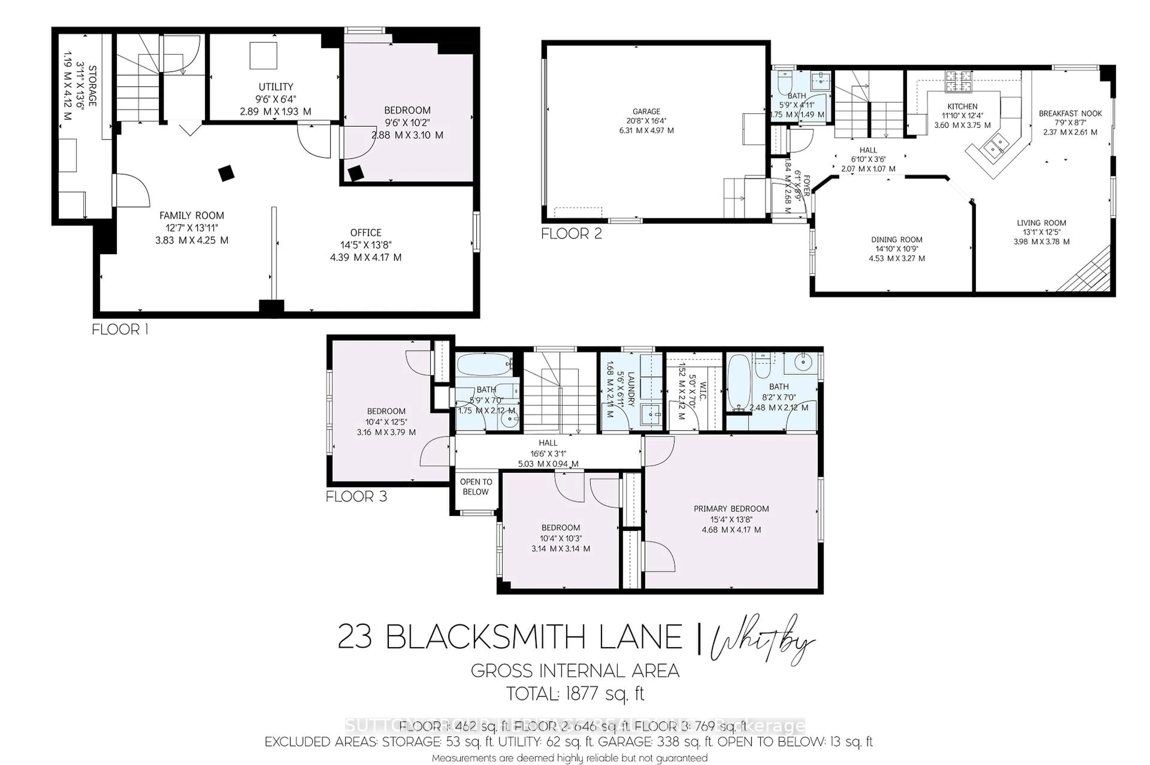 Floor plan for 23 Blacksmith Lane, Whitby Ontario L1P 1N1