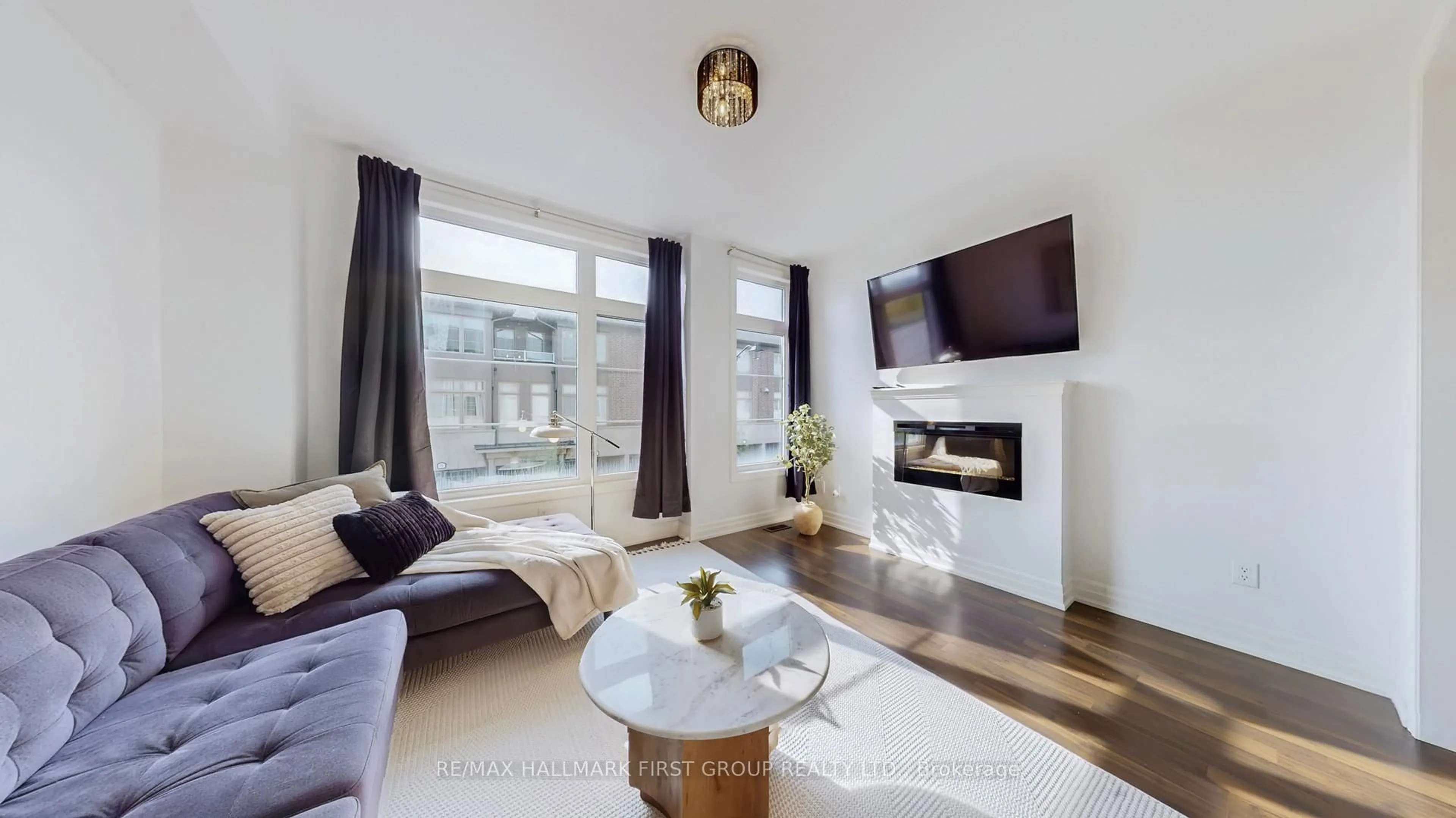 Living room with furniture, wood/laminate floor for 384 Arctic Red Dr #2, Oshawa Ontario L1L 0M5