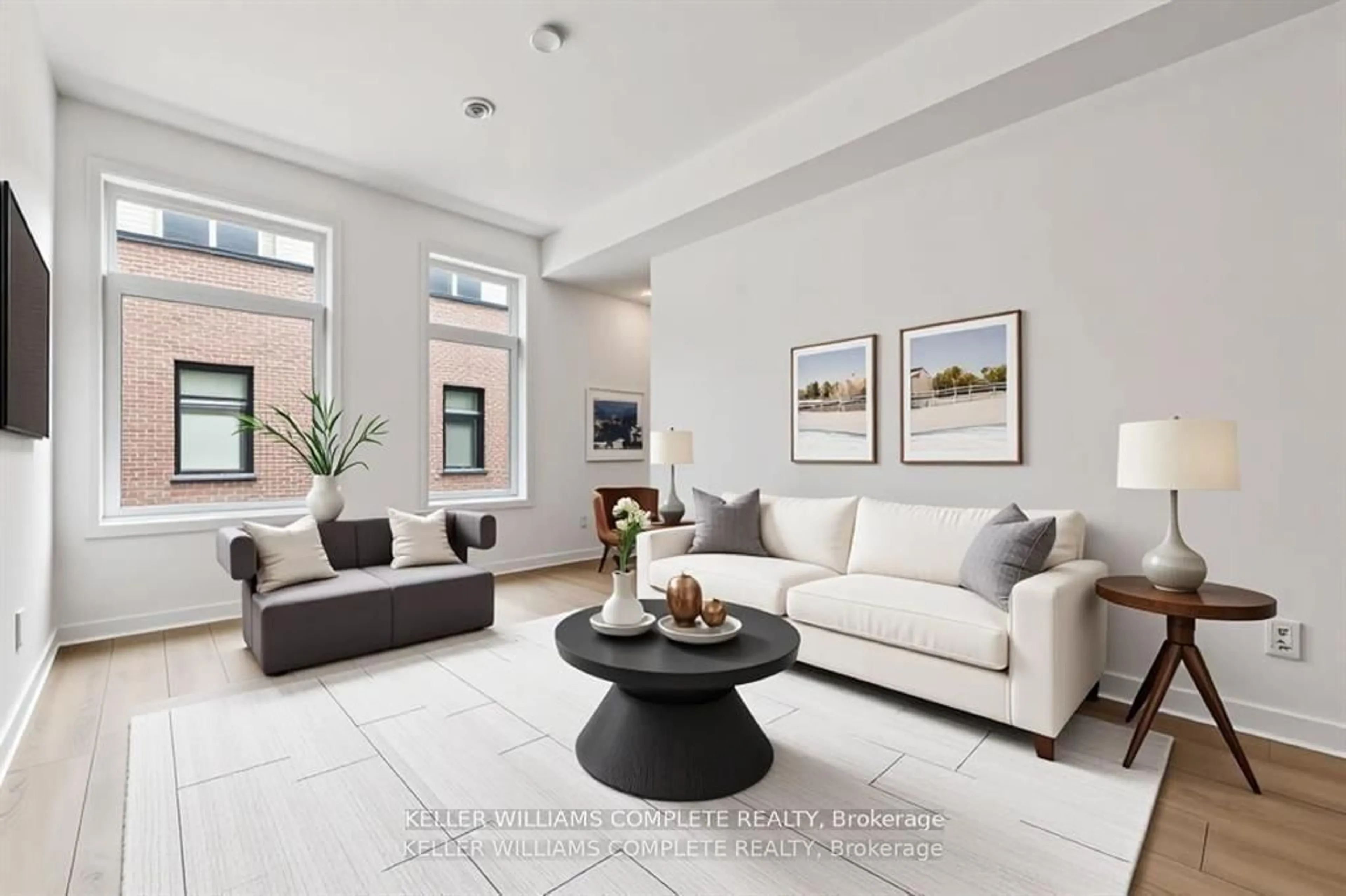 Living room with furniture, ceramic/tile floor for 1740 Simcoe St #40, Oshawa Ontario L1G 4X9