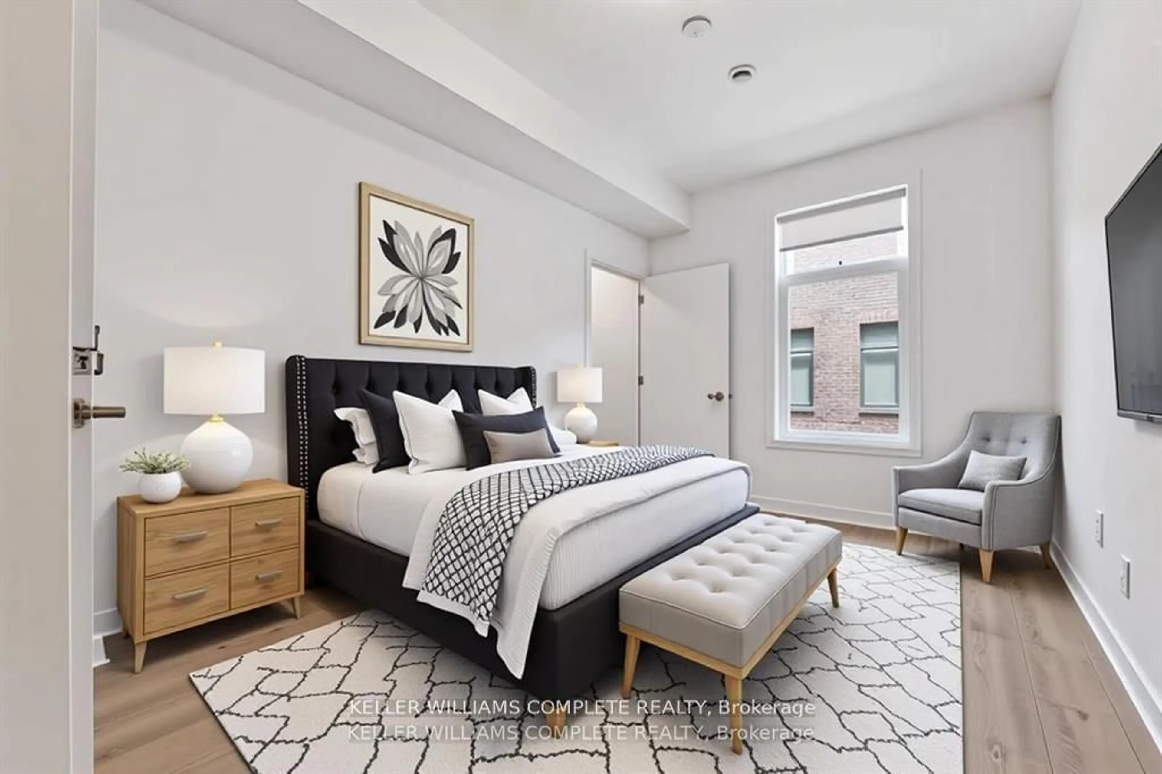 Bedroom with bed, unknown for 1740 Simcoe St #40, Oshawa Ontario L1G 4X9