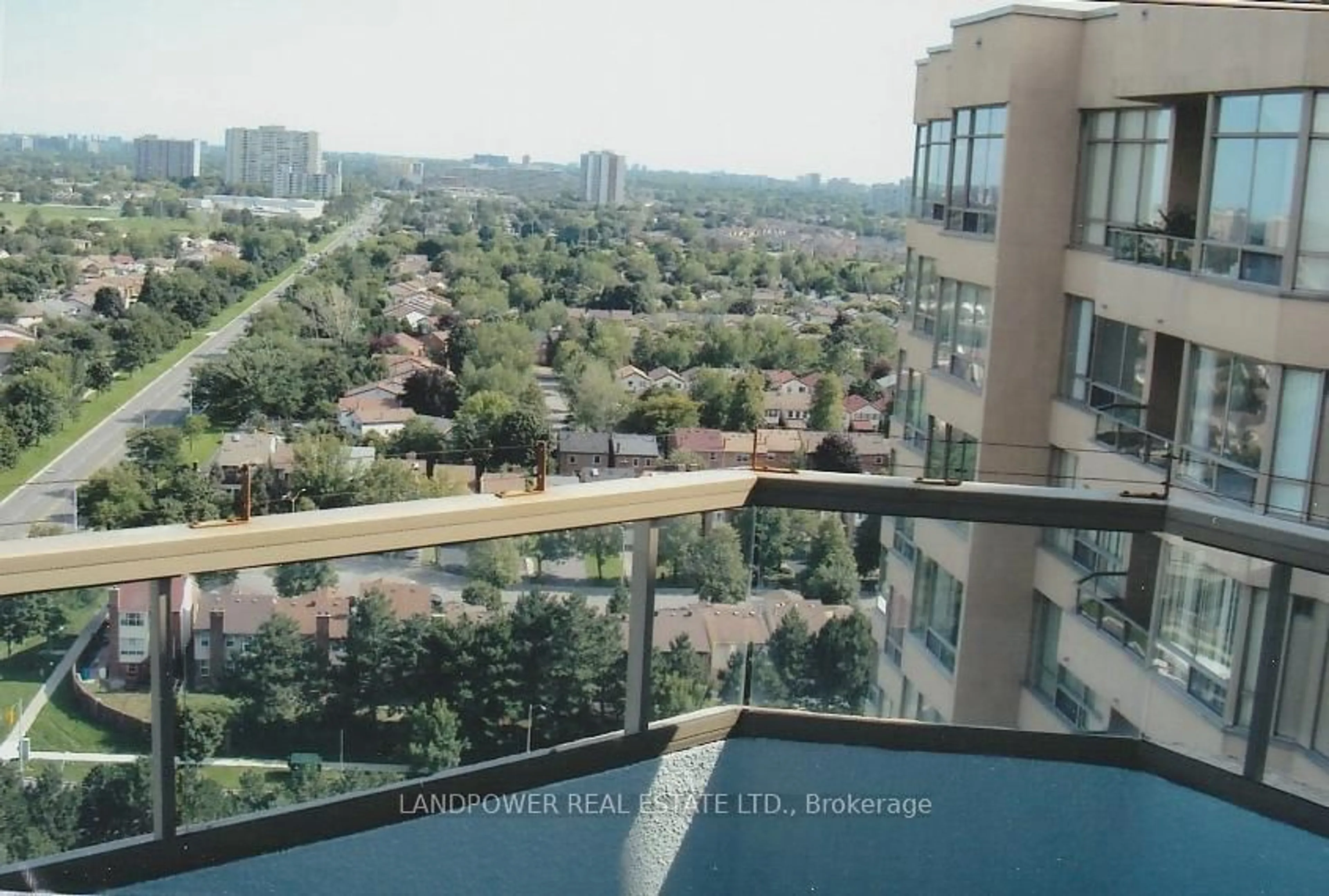 Balcony in the apartment, city buildings view from balcony for 175 Bamburgh Circ #Ph08, Toronto Ontario M1W 3X8