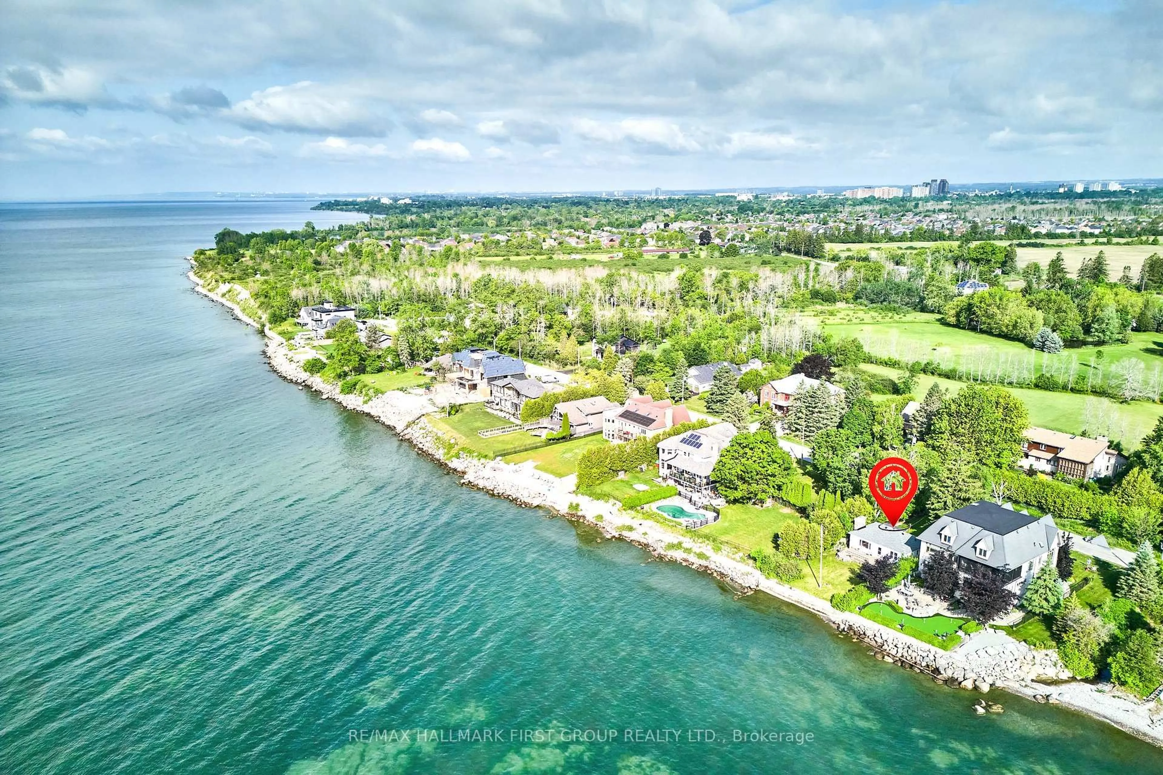 A pic from outside/outdoor area/front of a property/back of a property/a pic from drone, water/lake/river/ocean view for 16 Ontoro Blvd, Ajax Ontario L1Z 1X6