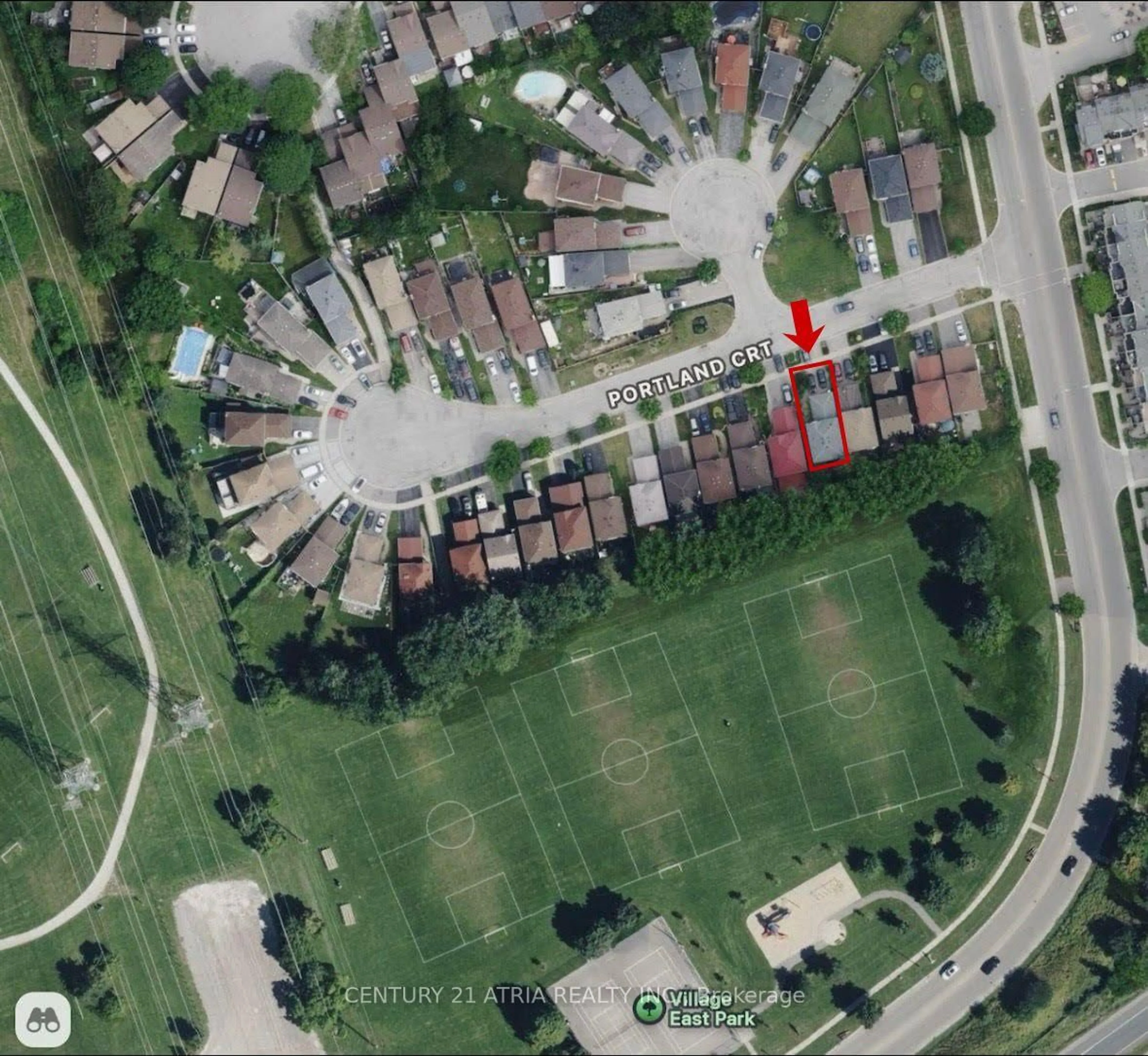 A pic from outside/outdoor area/front of a property/back of a property/a pic from drone, street for 1671 Portland Crt, Pickering Ontario L1V 5L5