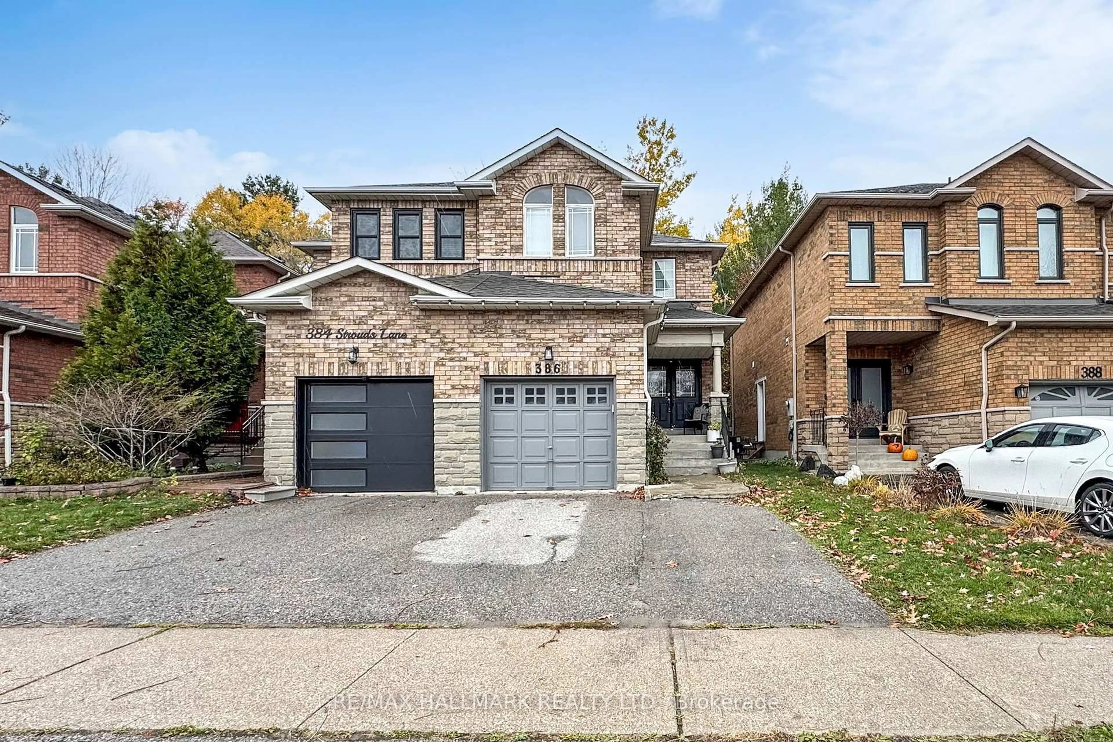 Home with brick exterior material, street for 386 Strouds Lane, Pickering Ontario L1V 6X2