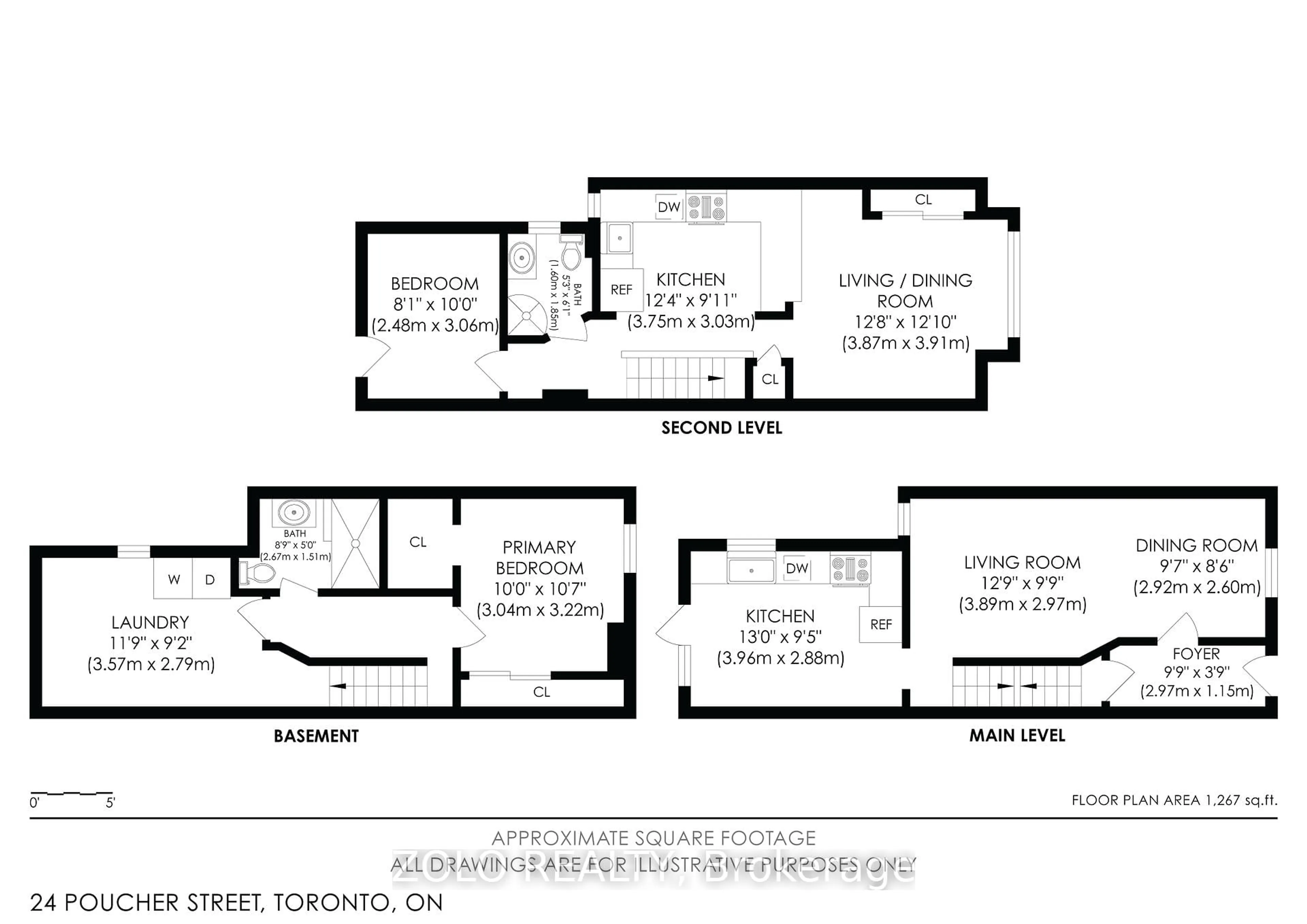 Floor plan for 24 Poucher St, Toronto Ontario M4J 2Y9