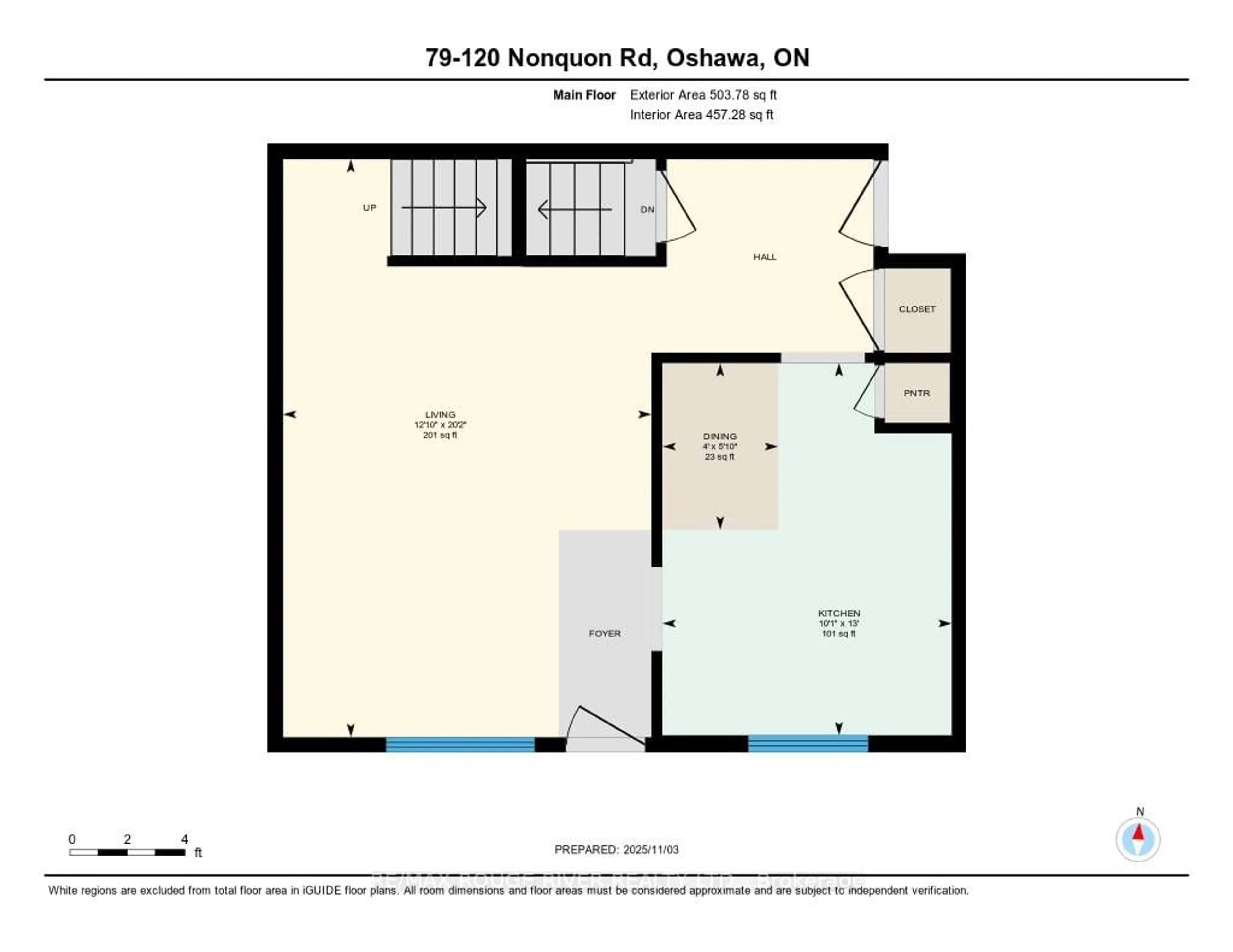 Floor plan for 120 Nonquon Rd #79, Oshawa Ontario L1G 7E6
