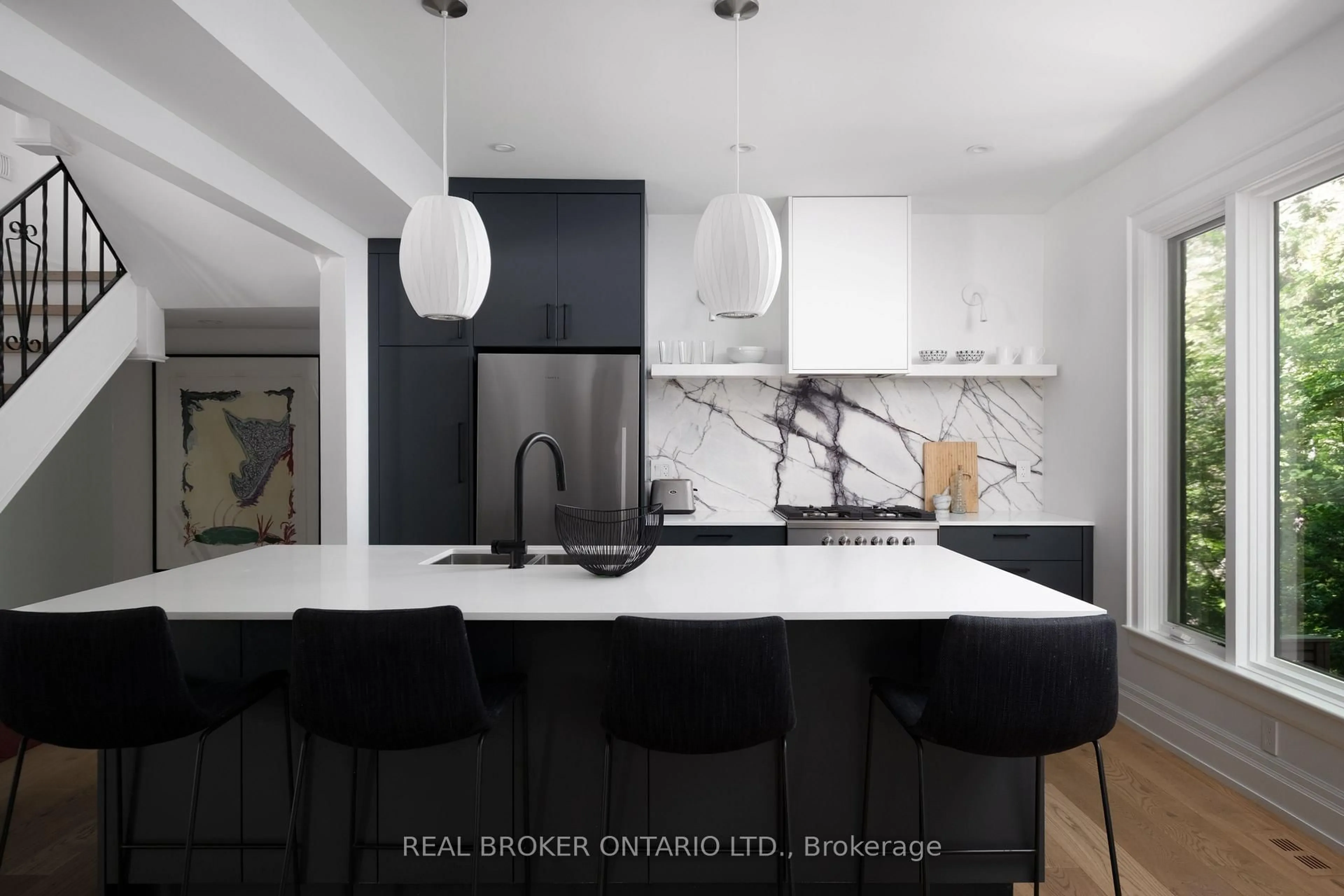 Contemporary kitchen, ceramic/tile floor for 5 Wembley Dr, Toronto Ontario M4L 3C9