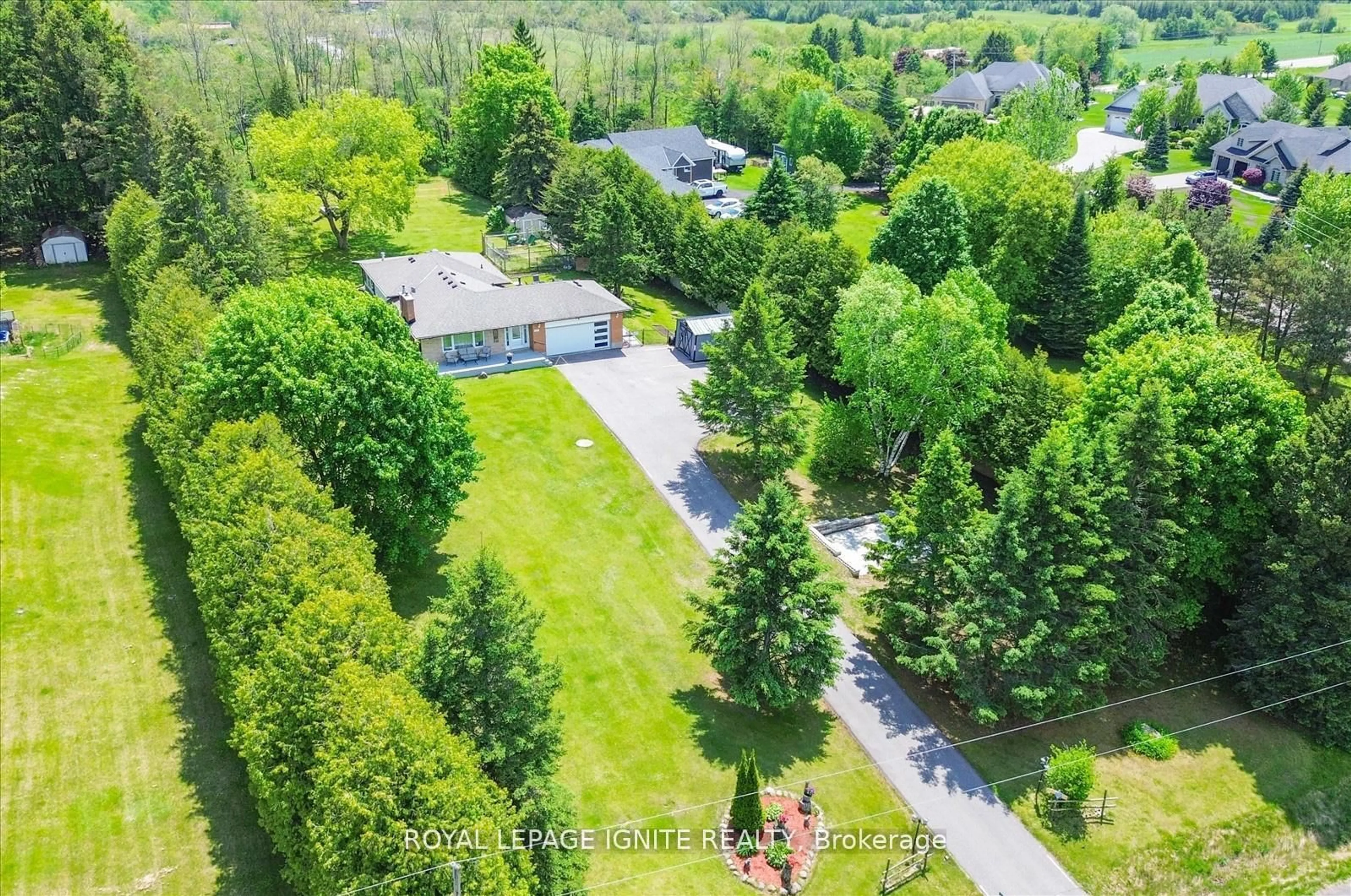 A pic from outside/outdoor area/front of a property/back of a property/a pic from drone, forest/trees view for 4409 Hill St, Clarington Ontario L0A 1J0