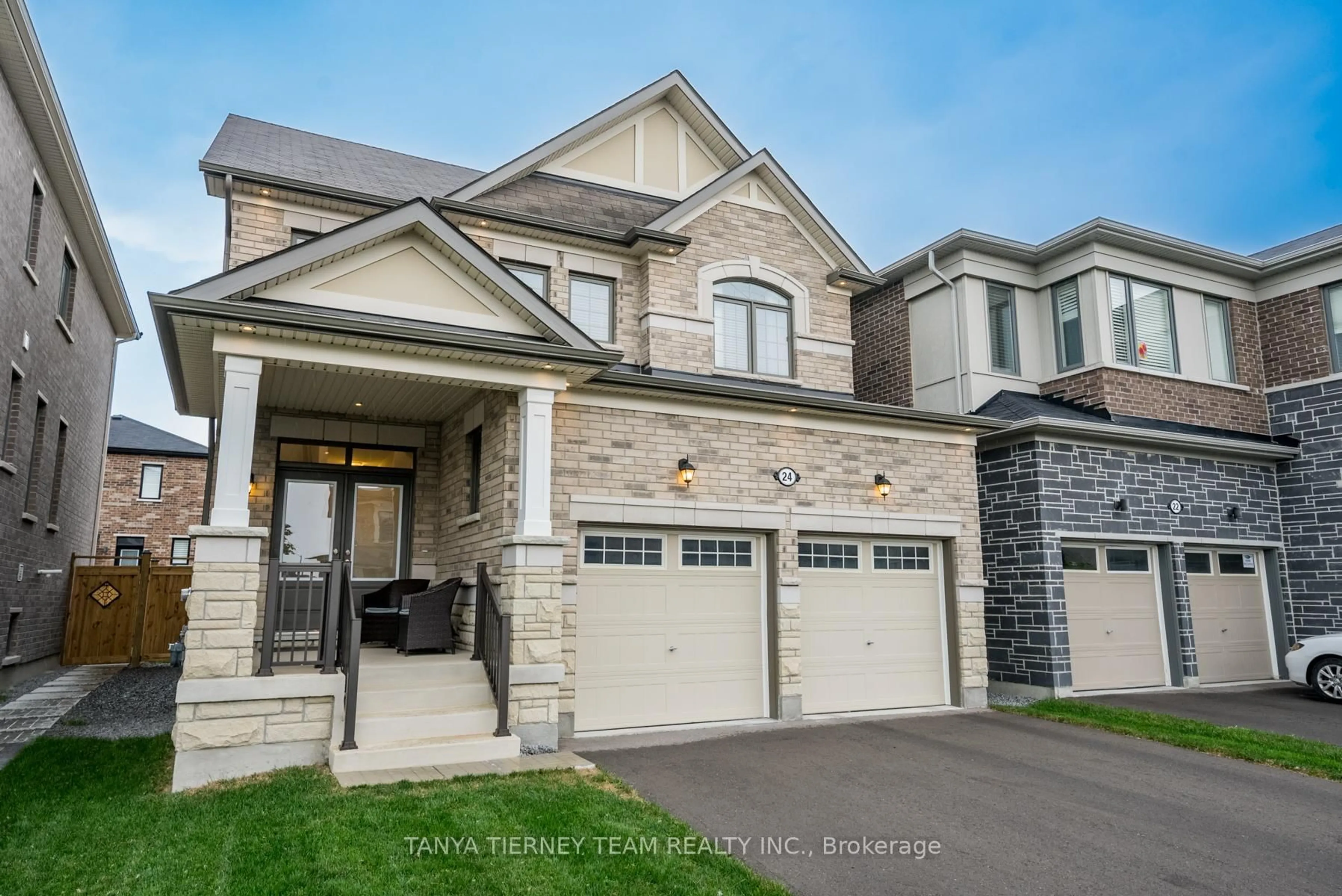 Home with brick exterior material, street for 24 Lockyer Dr, Whitby Ontario L1P 0M1