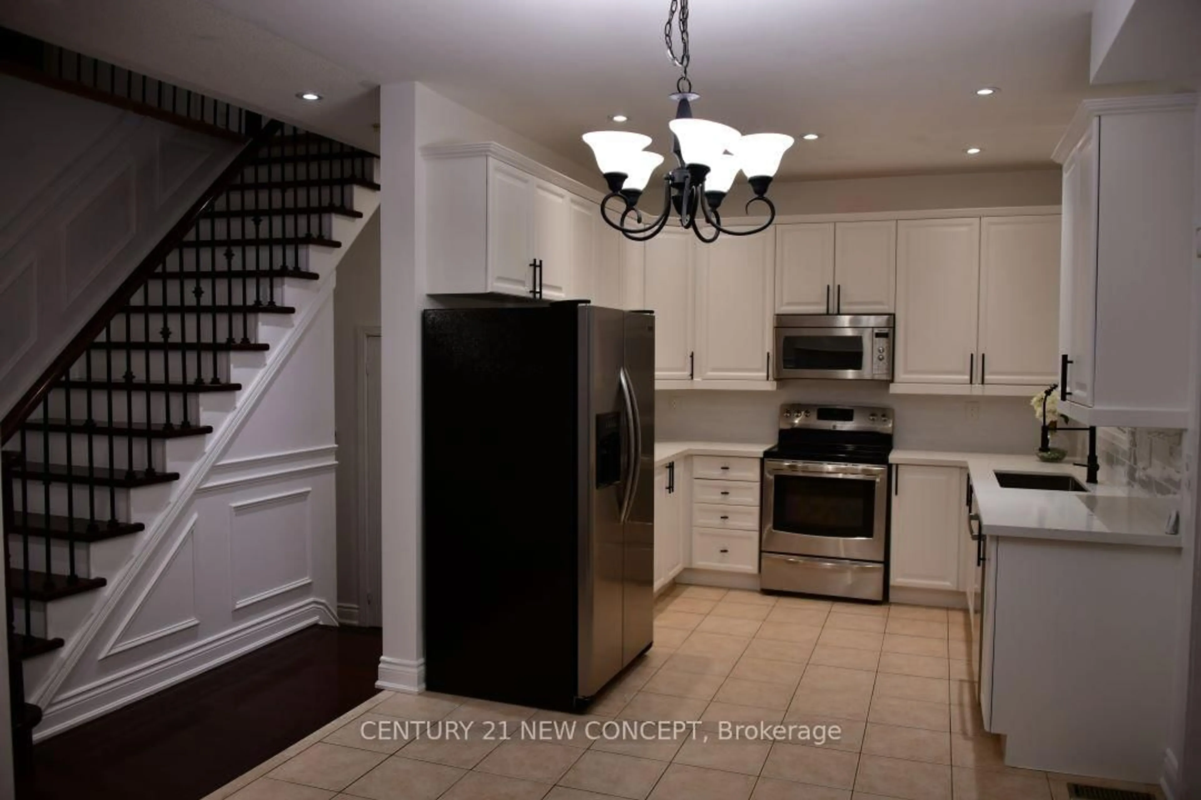 Open concept kitchen, ceramic/tile floor for 38 Ryder Cres, Ajax Ontario L1Z 1X9