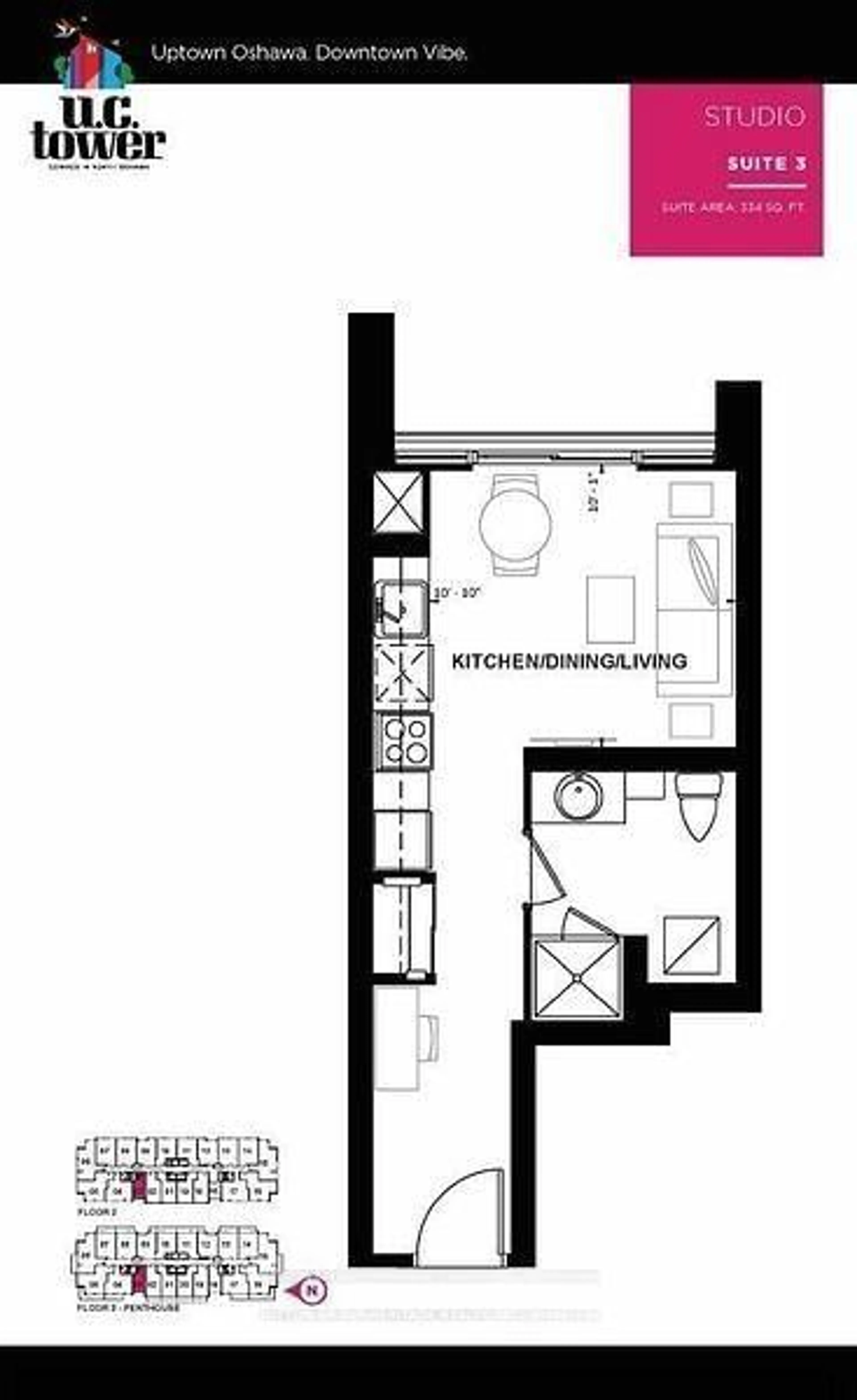 Floor plan for 2550 Simcoe St #PH3, Oshawa Ontario L1L 0R5