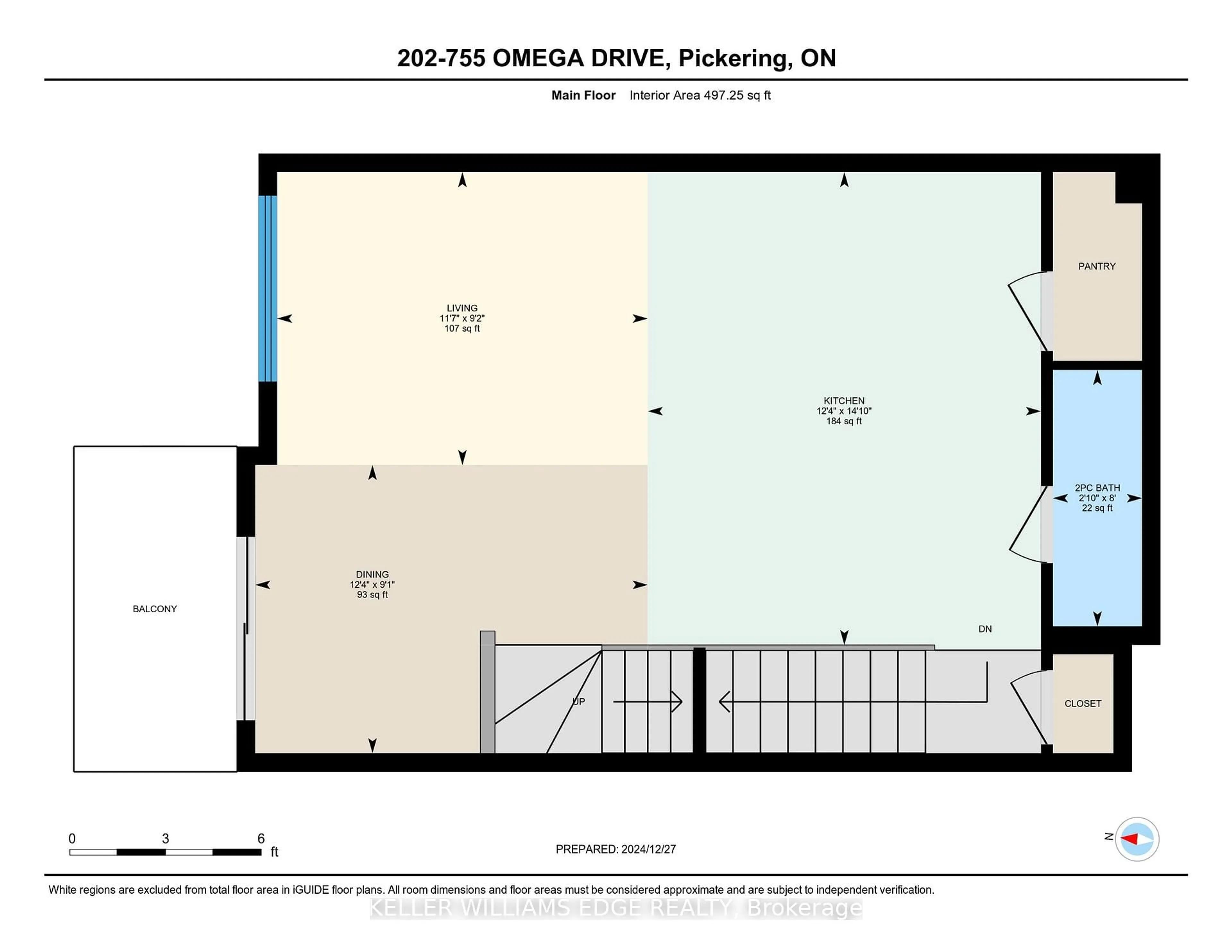 Floor plan for 755 Omega Dr #202, Pickering Ontario L1V 0H1