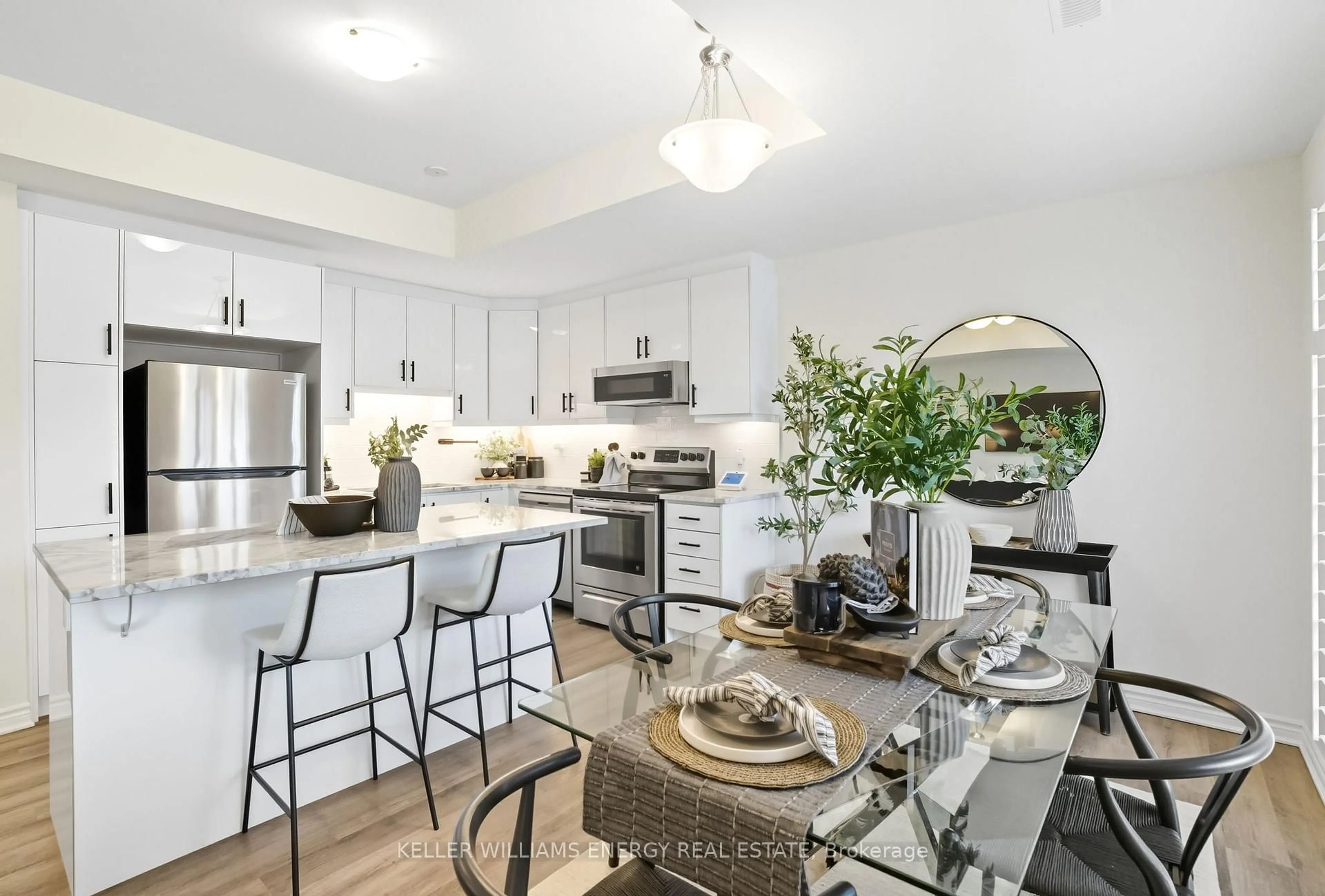 Open concept kitchen, unknown for 1034 Reflection Pl #620, Pickering Ontario L1X 0L1