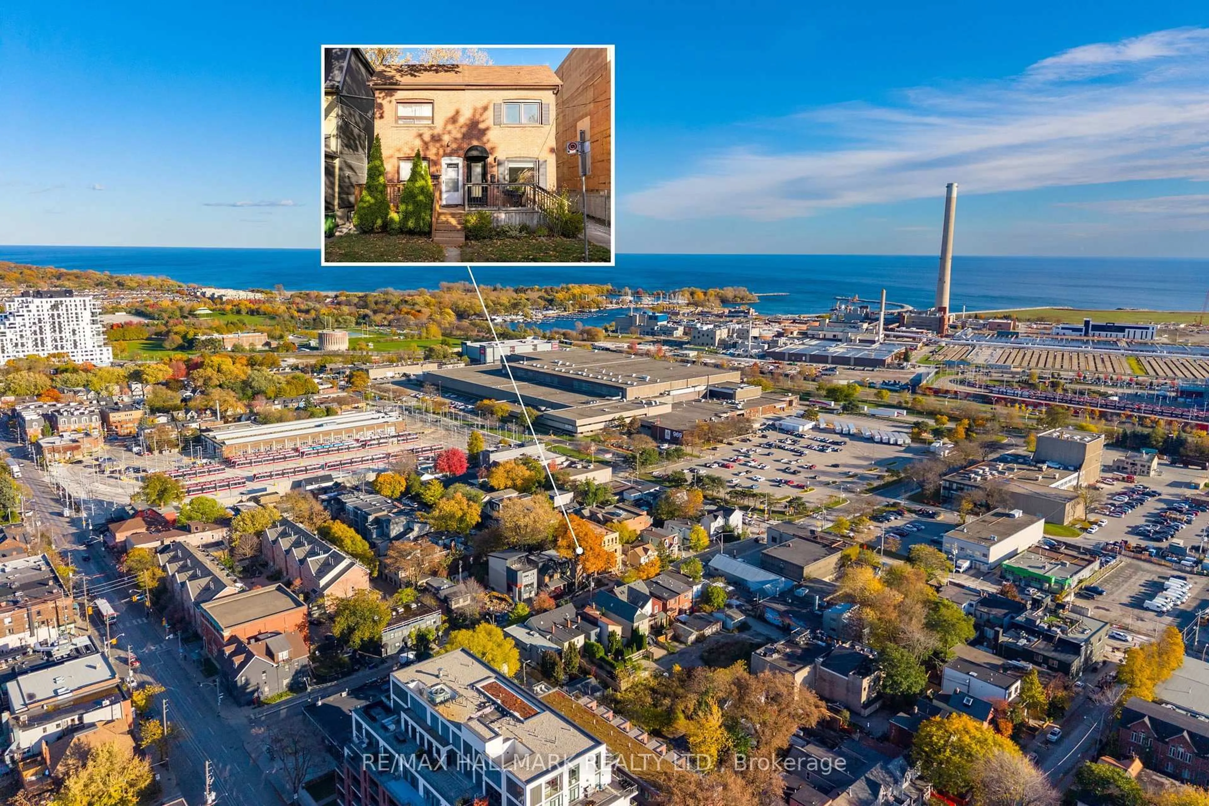 A pic from outside/outdoor area/front of a property/back of a property/a pic from drone, unknown for 89 Knox Ave, Toronto Ontario M4L 2P1