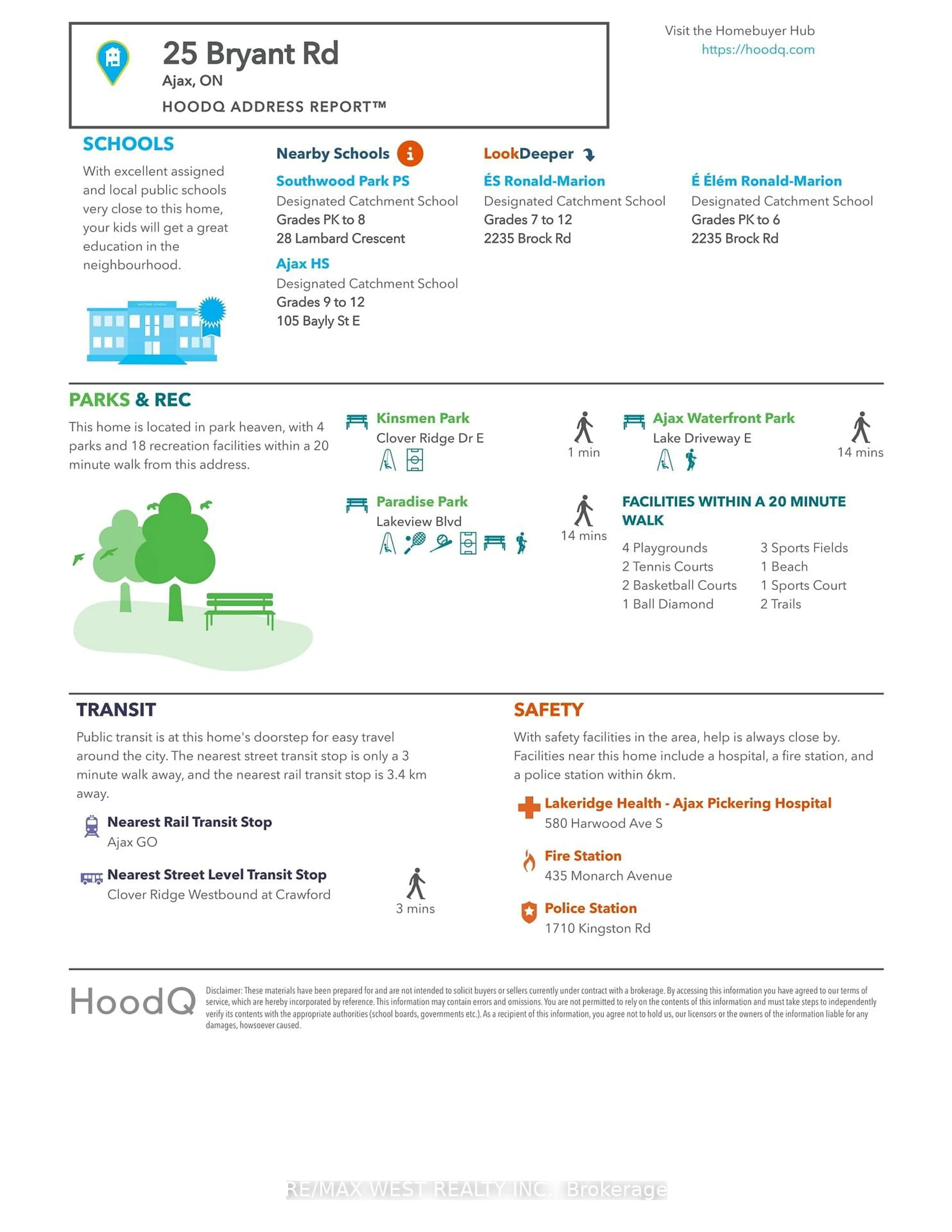 Floor plan for 25 Bryant Rd, Ajax Ontario L1S 2Y5