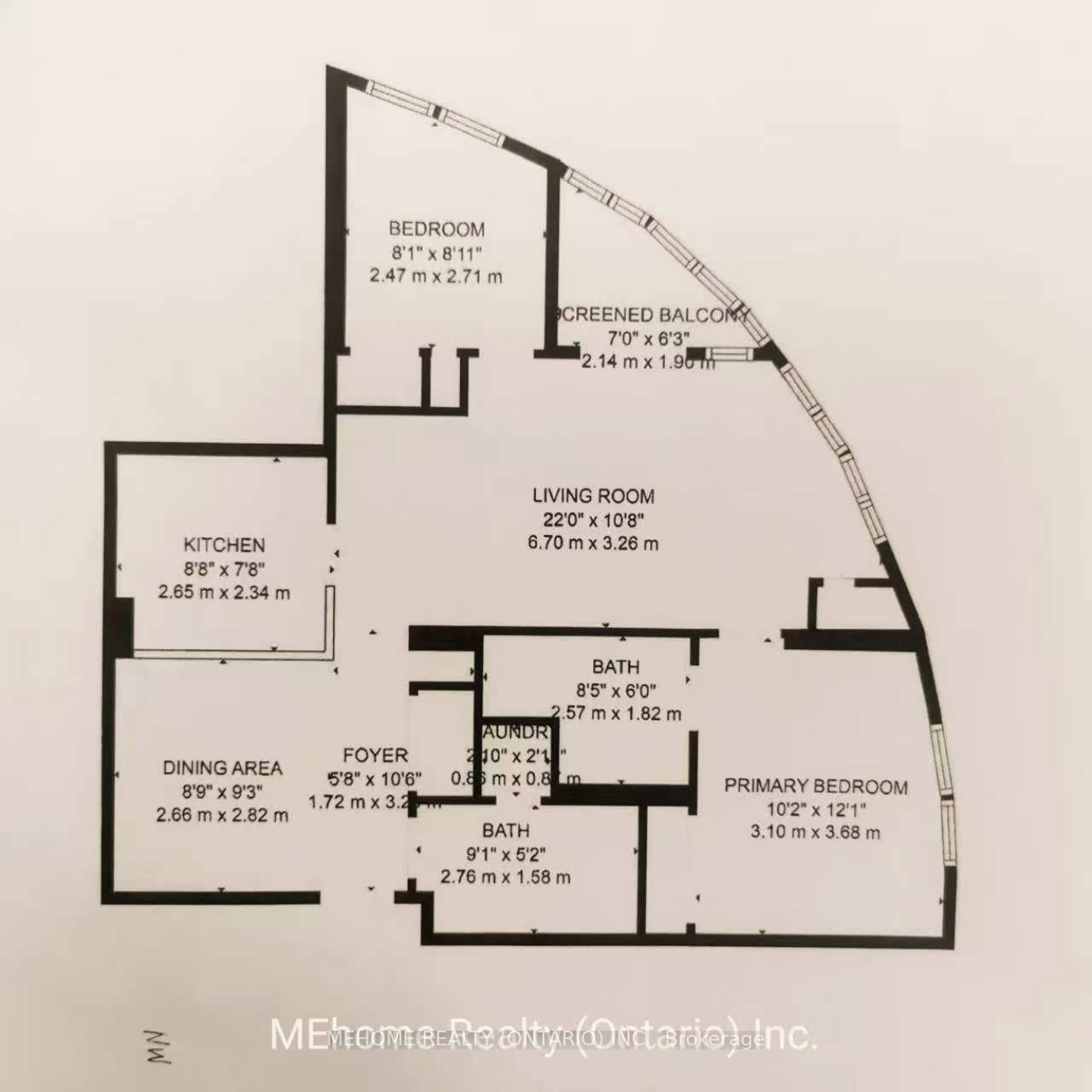 Floor plan for 151 Village Green Sq #2207, Toronto Ontario M1S 0K5