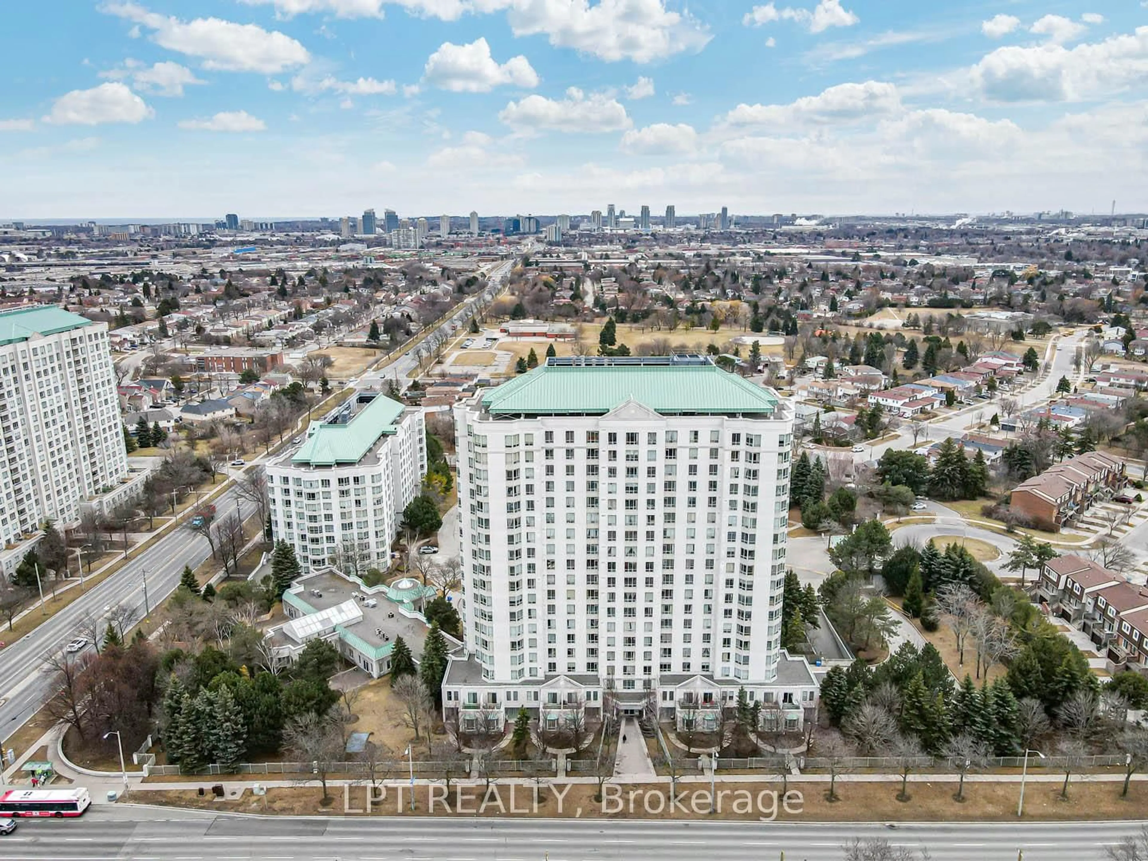 A pic from outside/outdoor area/front of a property/back of a property/a pic from drone, city buildings view from balcony for 5001 Finch Ave #1003, Toronto Ontario M1S 5J9