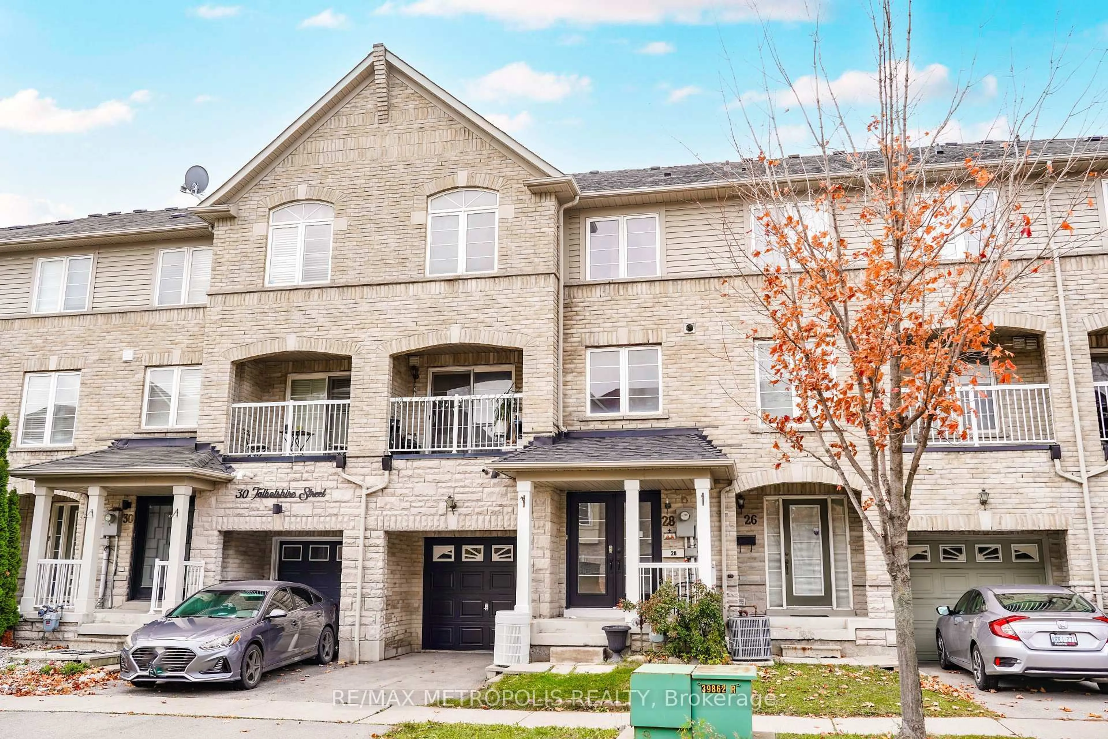 Home with brick exterior material, street for 28 Talbotshire St, Ajax Ontario L1S 0A6