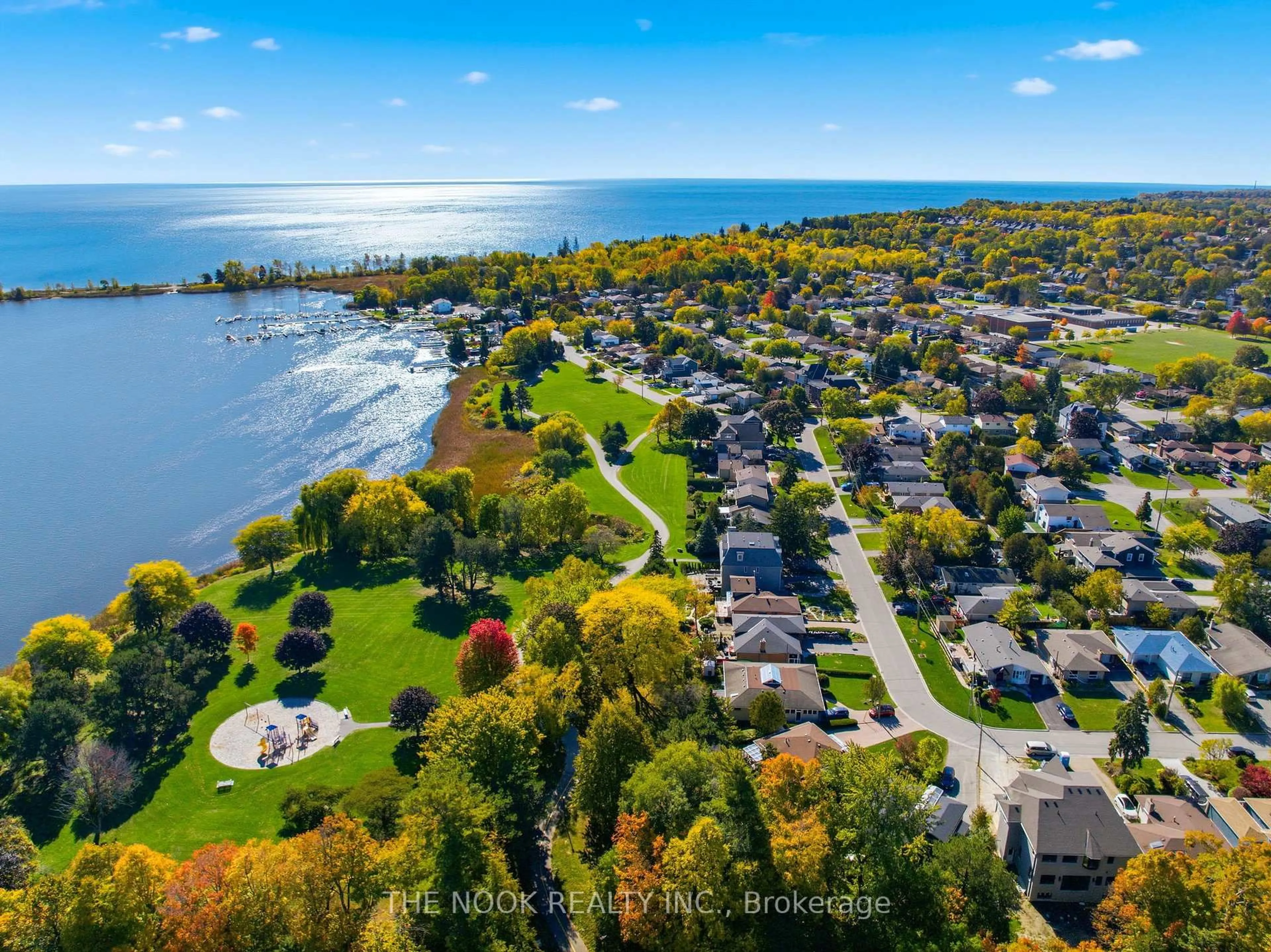 A pic from outside/outdoor area/front of a property/back of a property/a pic from drone, water/lake/river/ocean view for 953 Essa Cres, Pickering Ontario L1W 2J2