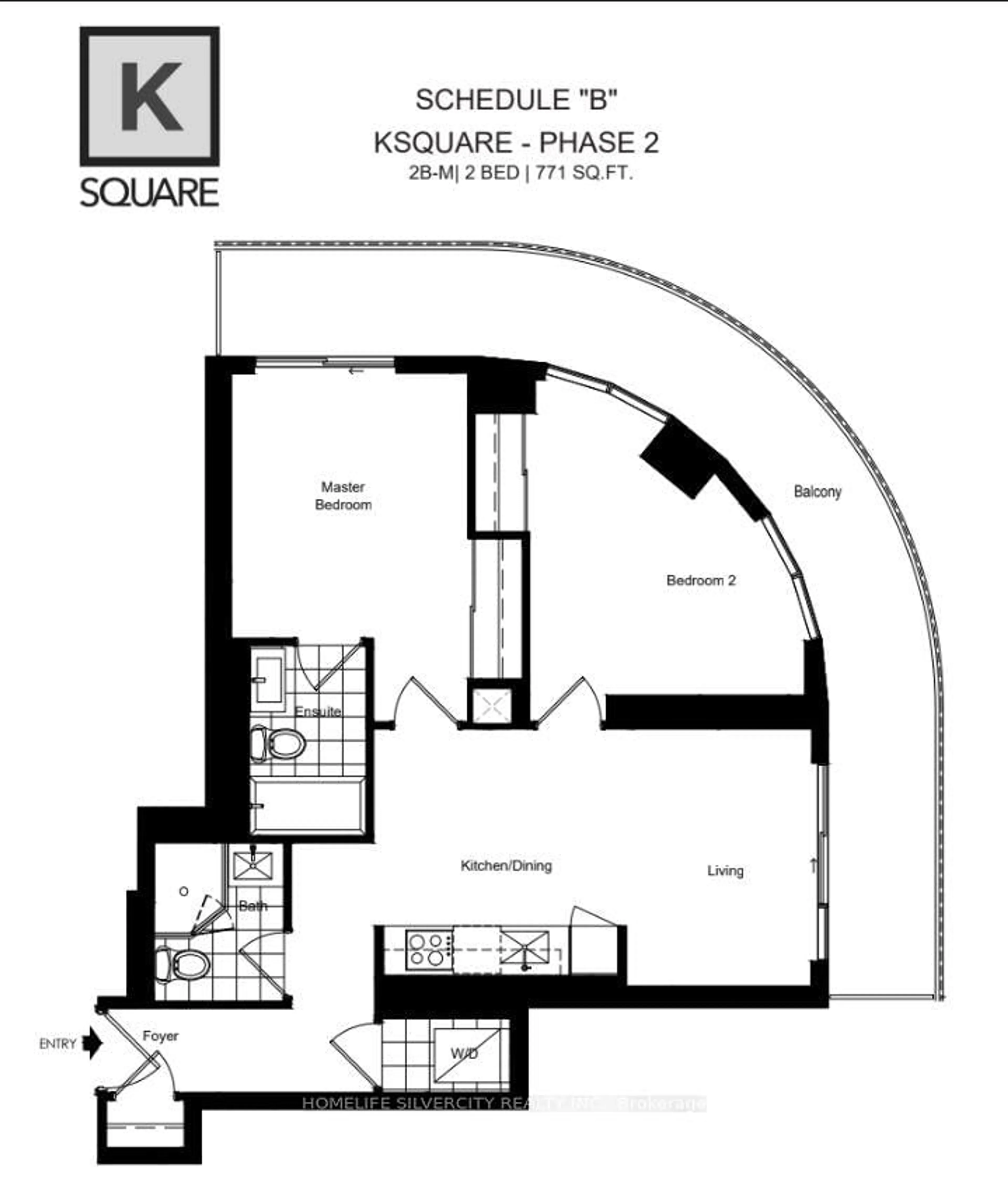 Floor plan for 2031 Kennedy Rd #2622, Toronto Ontario M1T 0B8
