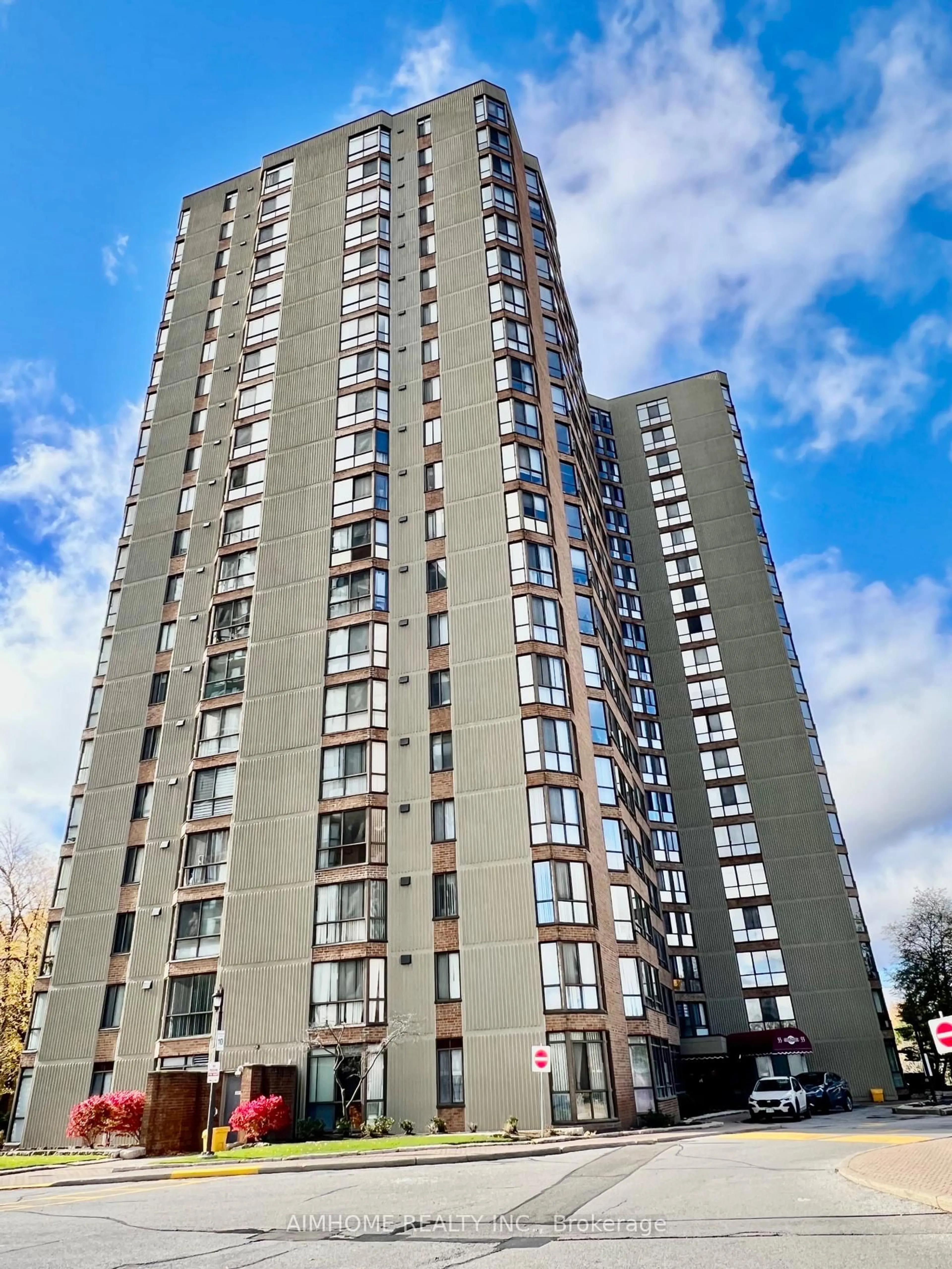 A pic from outside/outdoor area/front of a property/back of a property/a pic from drone, building for 55 Bamburgh Circ #308, Toronto Ontario M1W 3V4