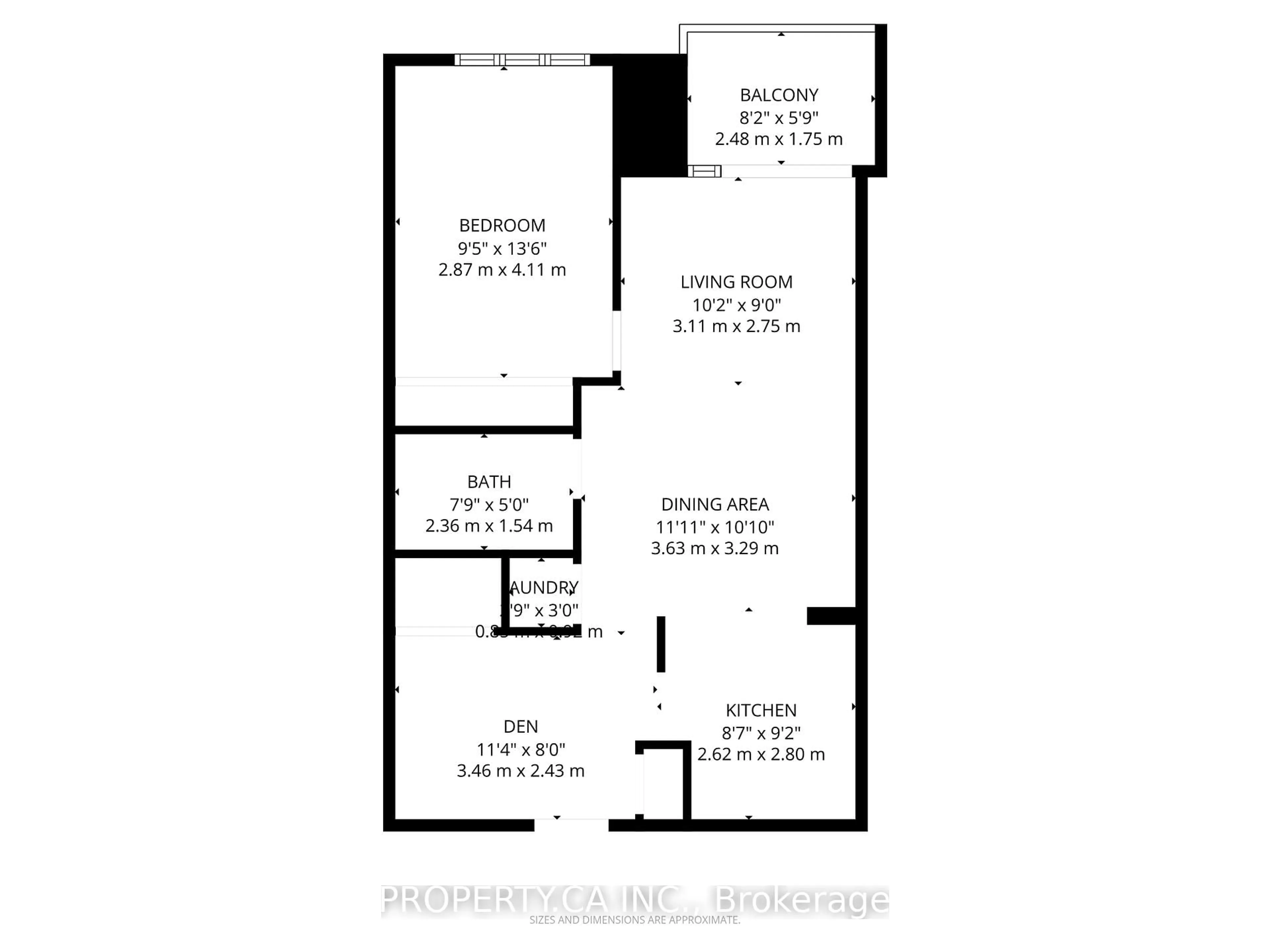 Floor plan for 18 Mondeo Dr #924, Toronto Ontario M1P 5C8