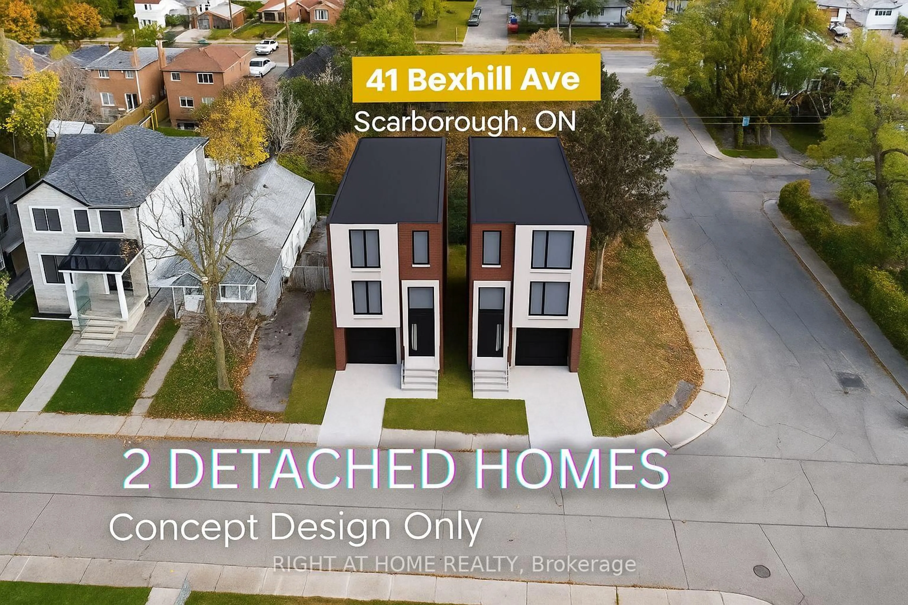 A pic from outside/outdoor area/front of a property/back of a property/a pic from drone, street for 41 Bexhill Ave, Toronto Ontario M1L 3B7