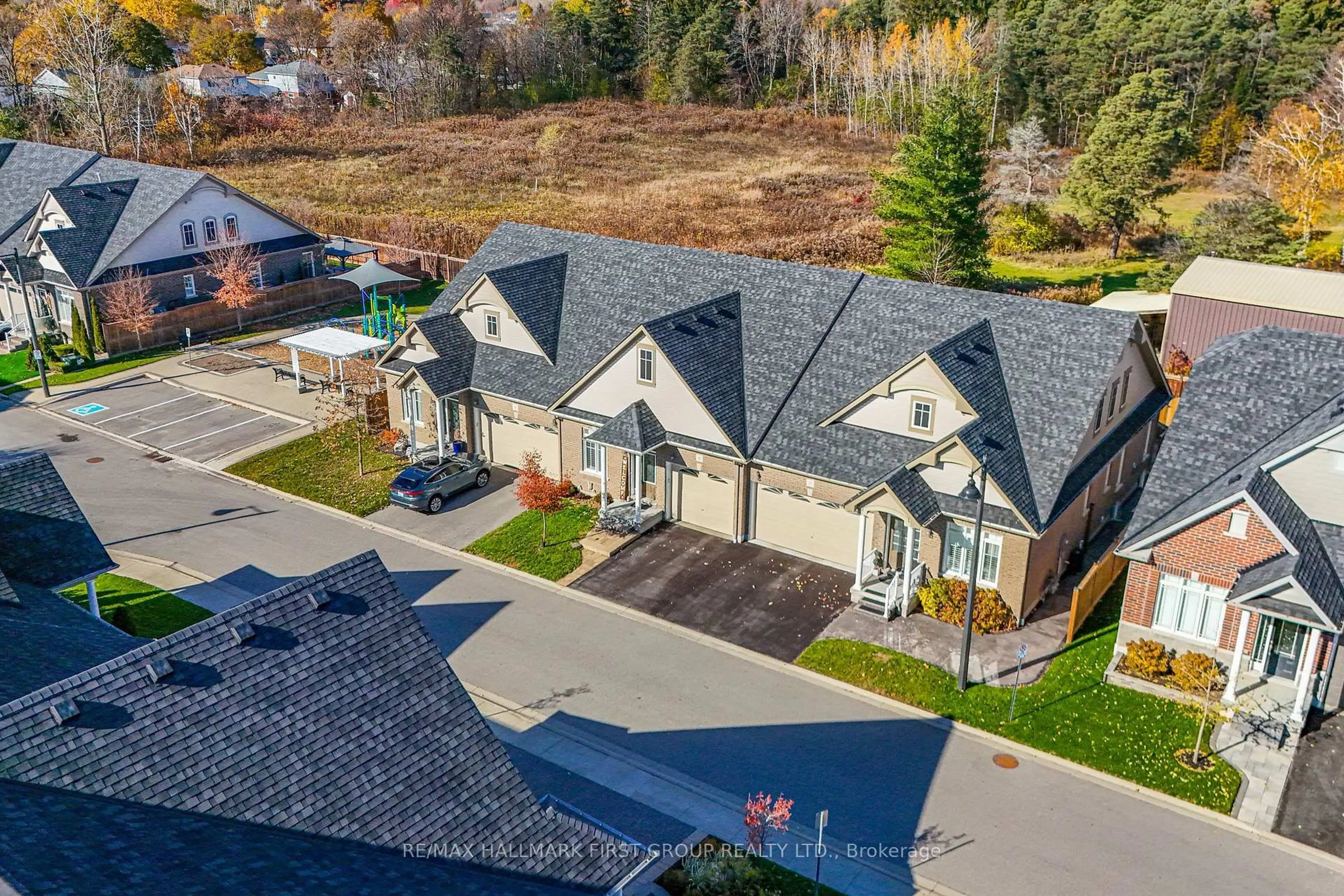 A pic from outside/outdoor area/front of a property/back of a property/a pic from drone, mountain view for 43 Washburn Path, Clarington Ontario L1E 0J7