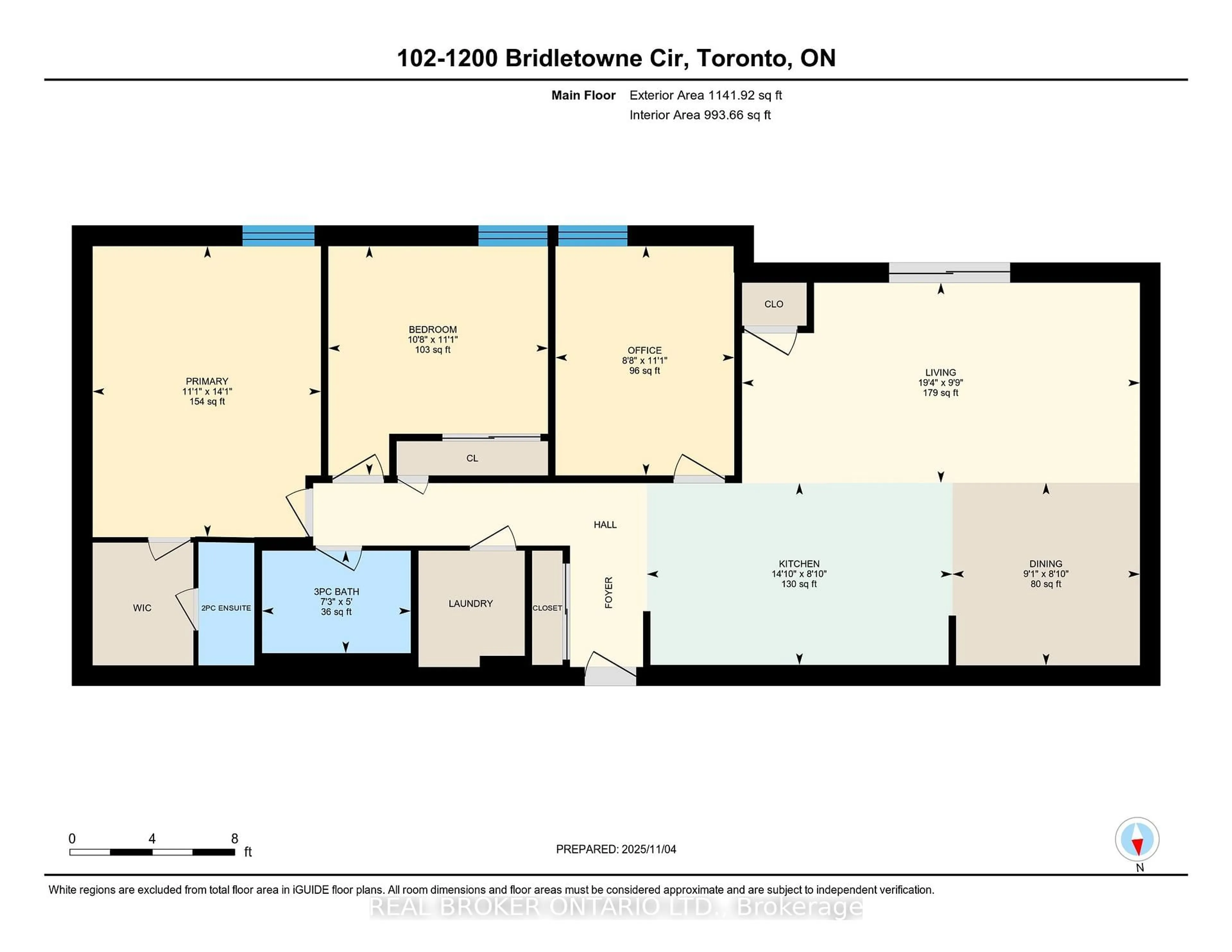Floor plan for 1200 Bridletowne Circ #102, Toronto Ontario M1W 2T9