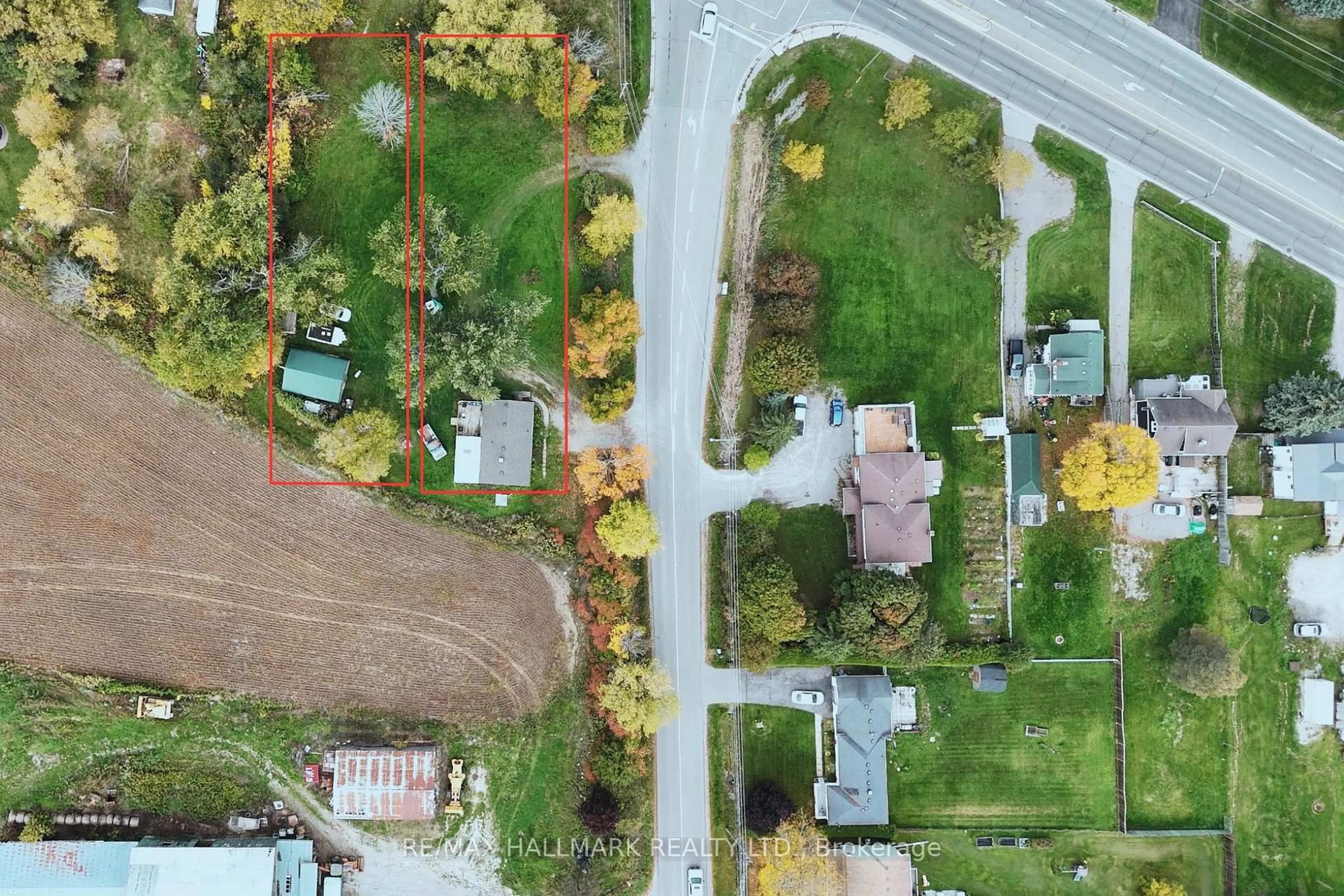 A pic from outside/outdoor area/front of a property/back of a property/a pic from drone, street for 2266 Holt Rd & 2145 Hwy 2, Clarington Ontario L1C 6G4