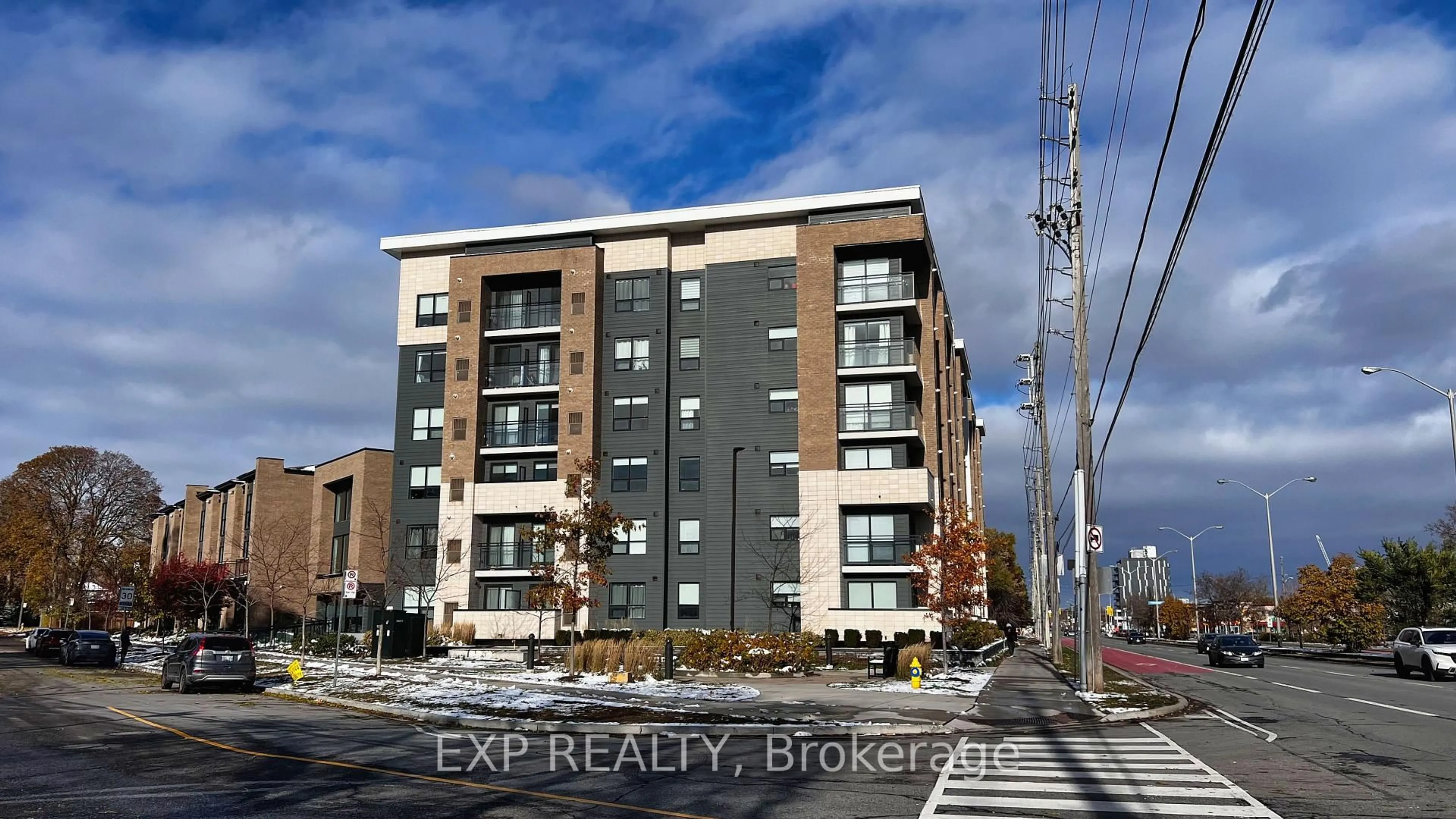 A pic from outside/outdoor area/front of a property/back of a property/a pic from drone, building for 1 Falaise Rd #509, Toronto Ontario M1E 0B9