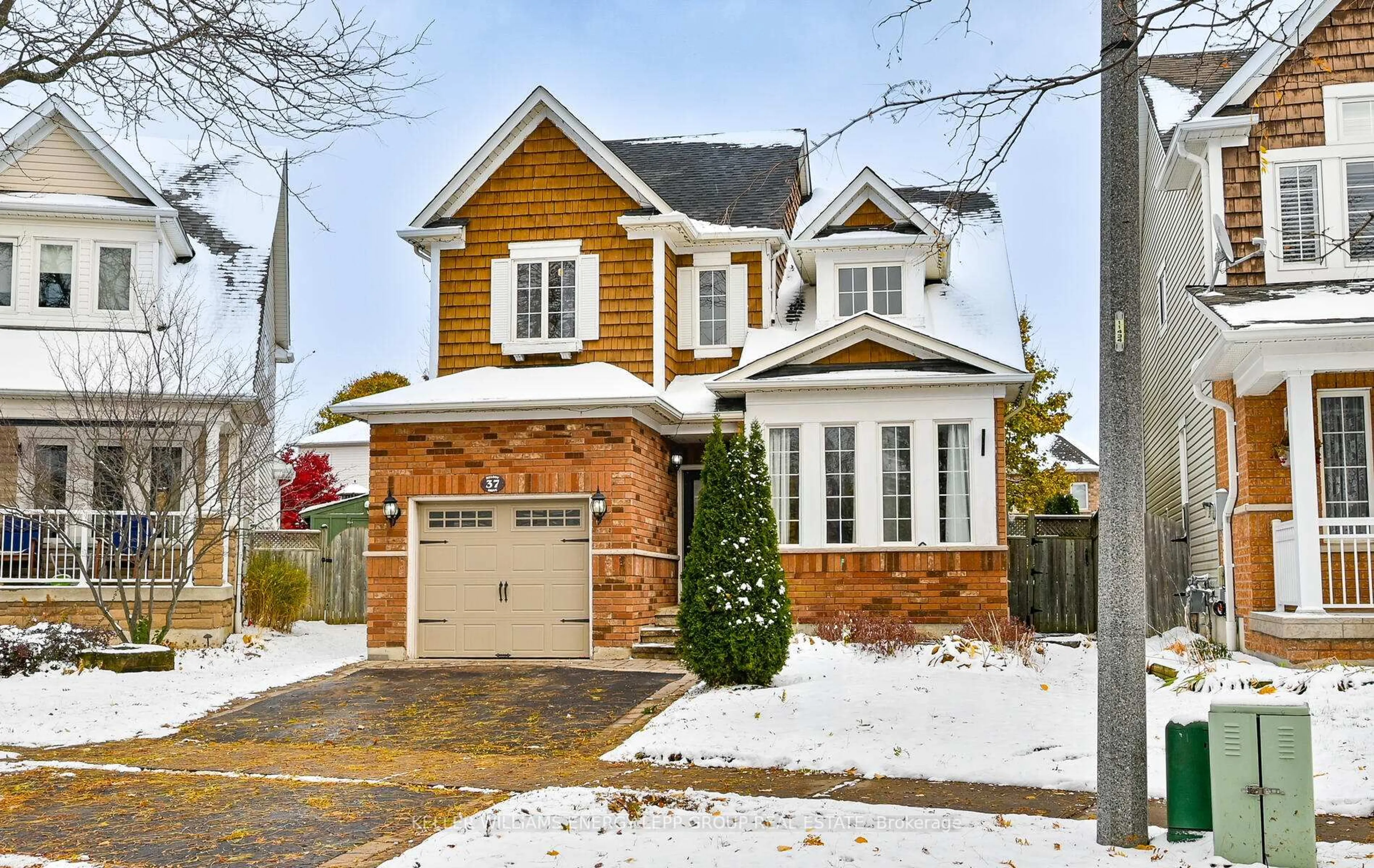 Home with brick exterior material, street for 37 Melody Dr, Whitby Ontario L1M 1K6