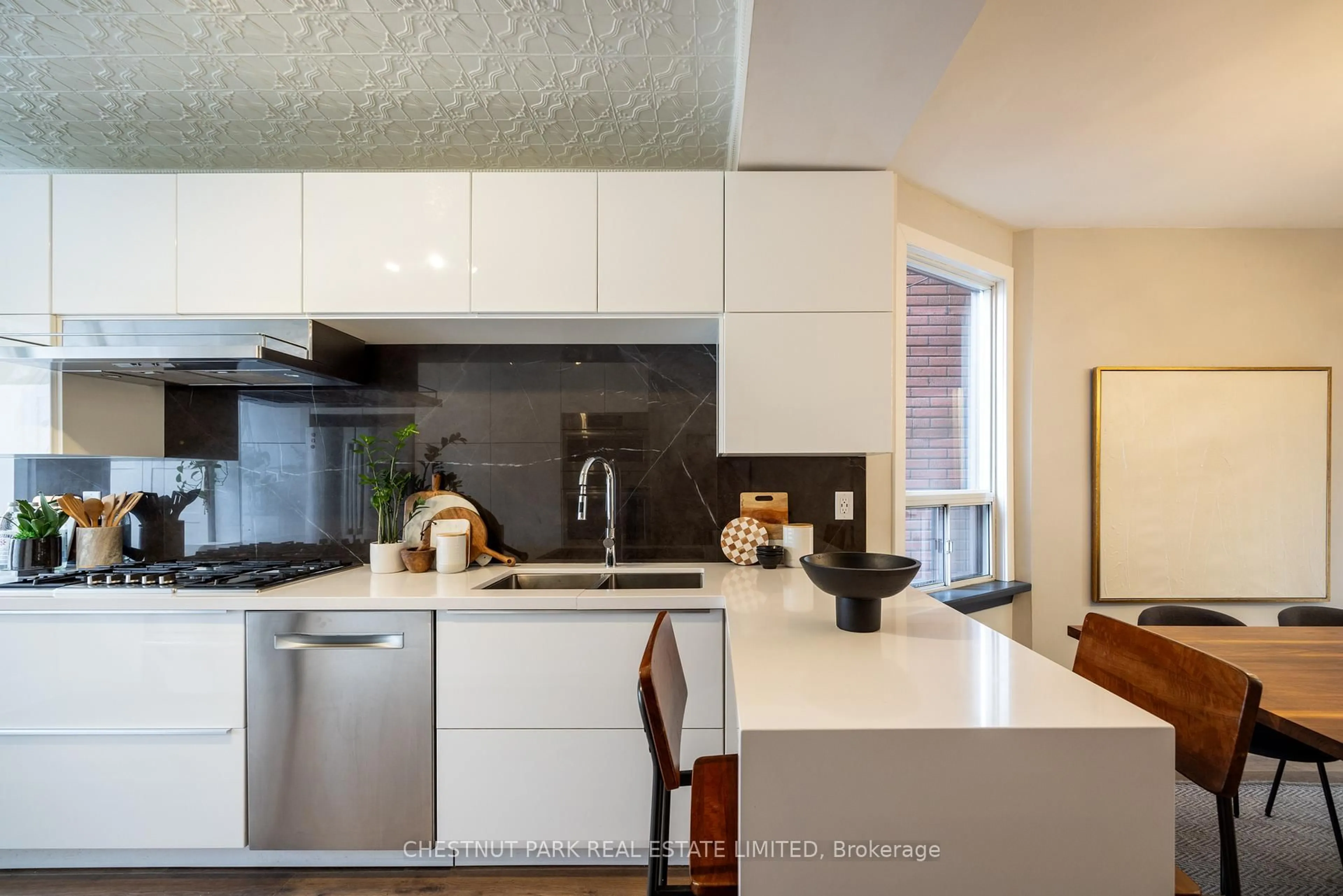 Contemporary kitchen, ceramic/tile floor for 115 Leslie St, Toronto Ontario M4M 3C6