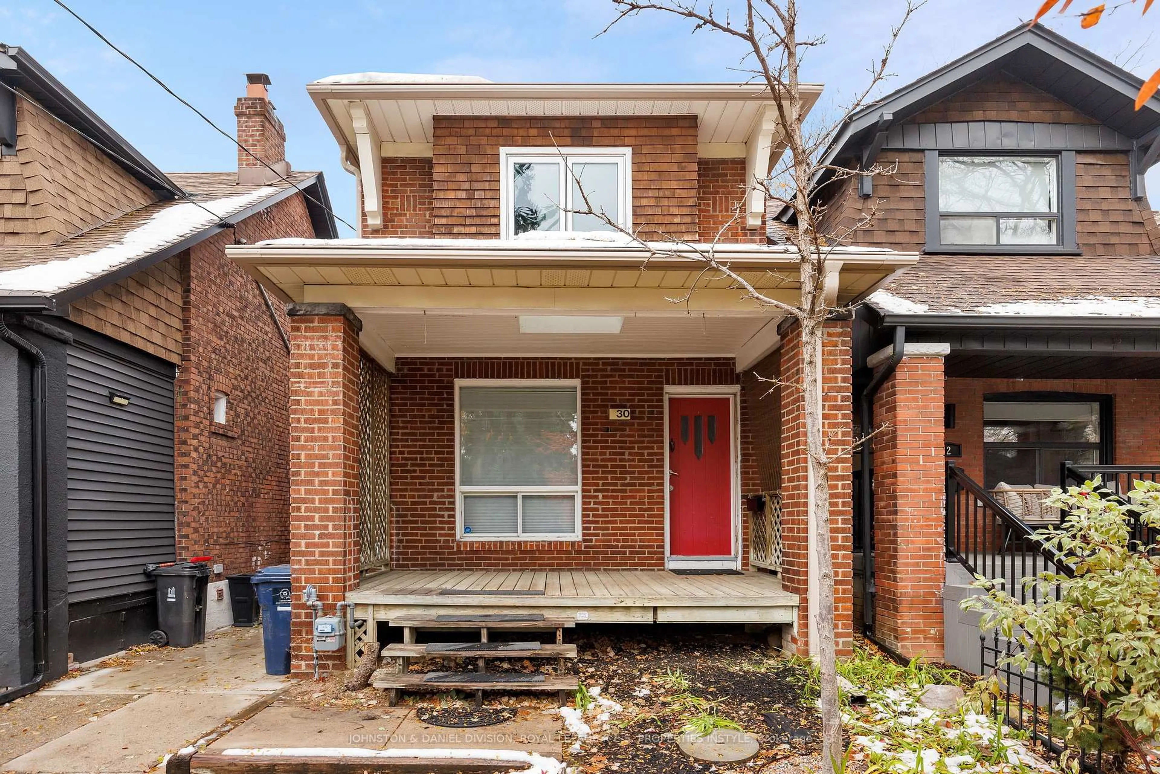 Home with brick exterior material, street for 30 Mortimer Ave, Toronto Ontario M4K 1Z8