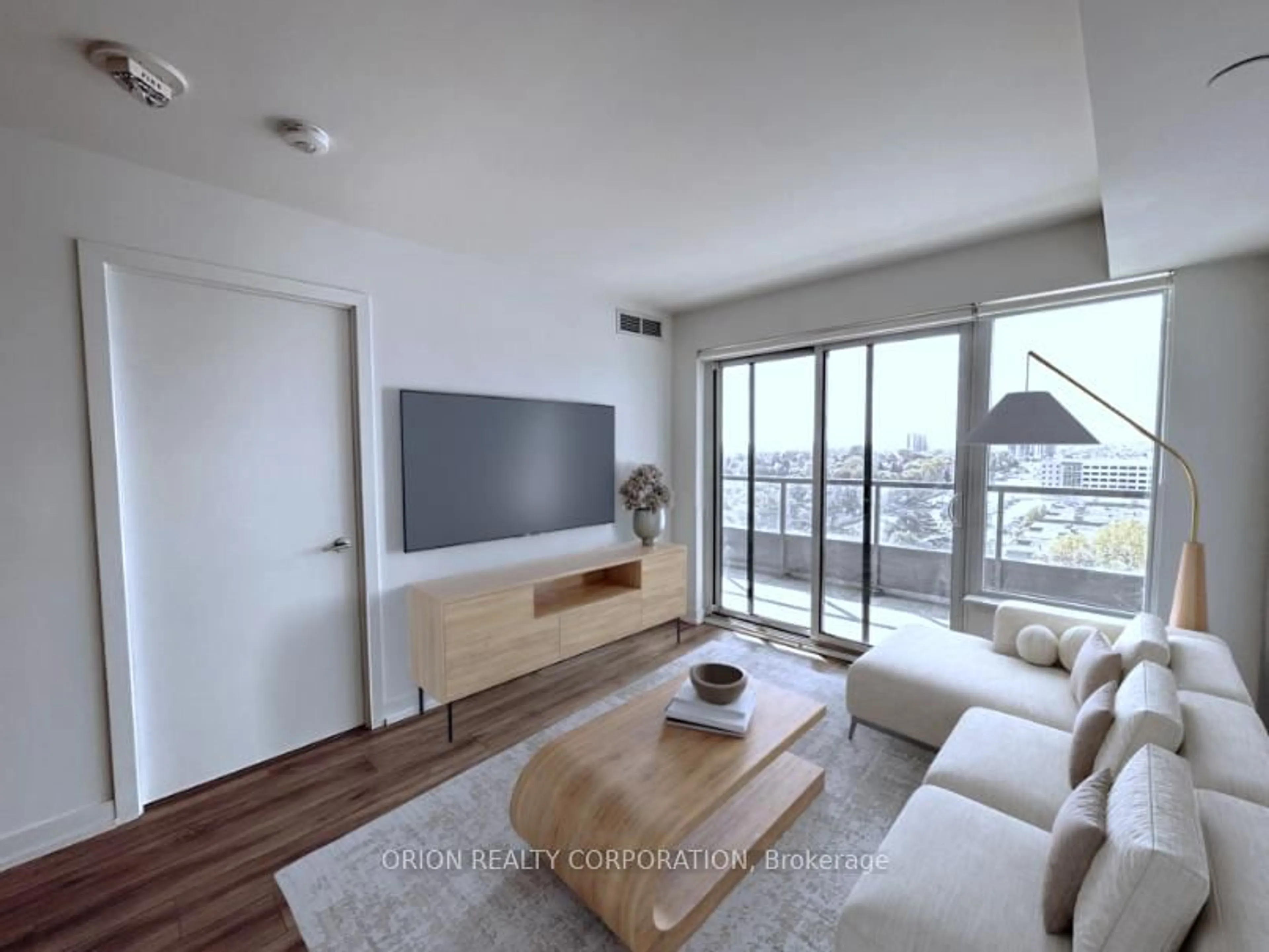 Living room with furniture, wood/laminate floor for 1480 Bayly St #1103, Pickering Ontario L1W 0C2