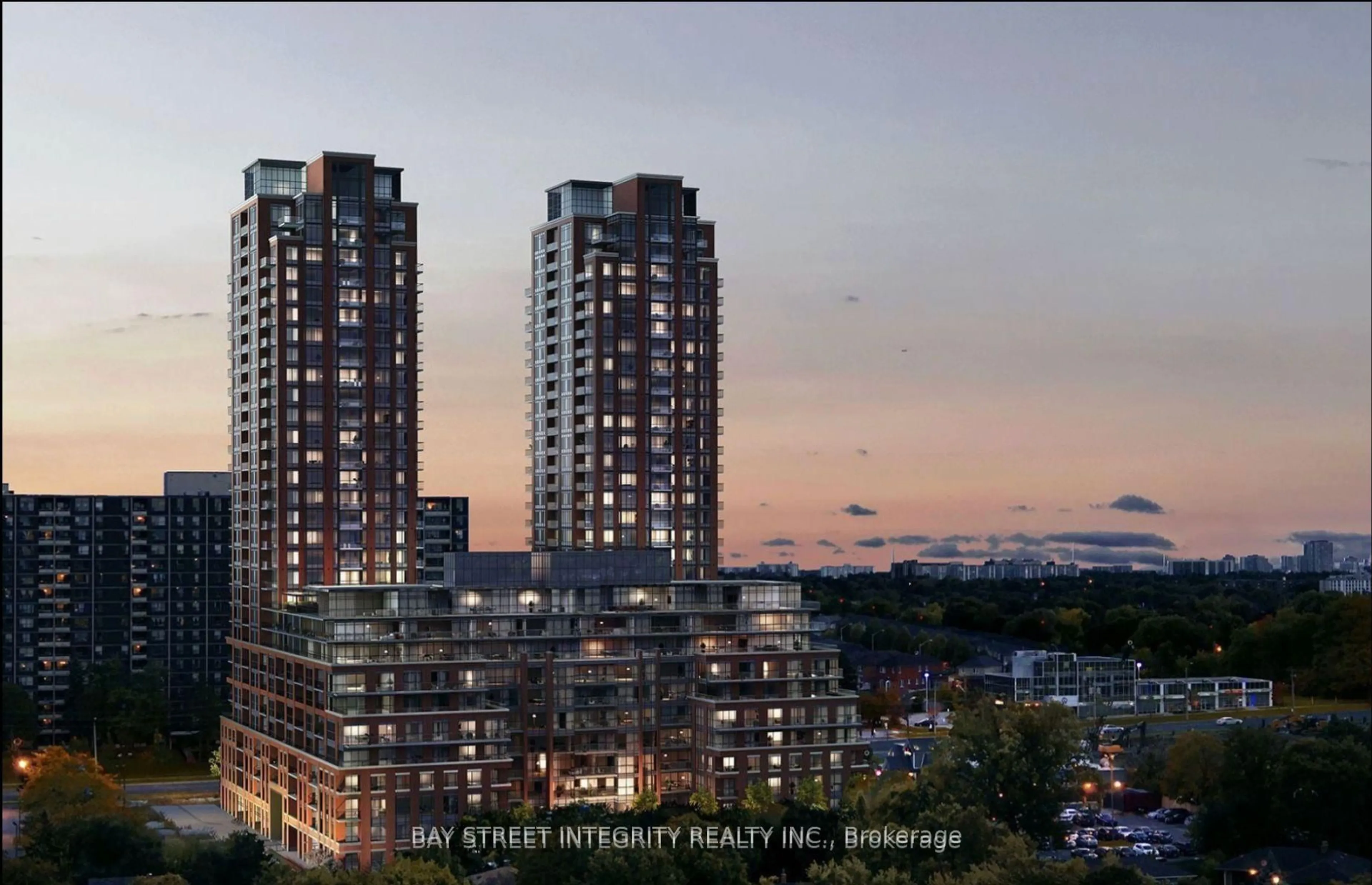 A pic from outside/outdoor area/front of a property/back of a property/a pic from drone, city buildings view from balcony for 3260 SHEPPARD Ave #710, Toronto Ontario M1T 3K3