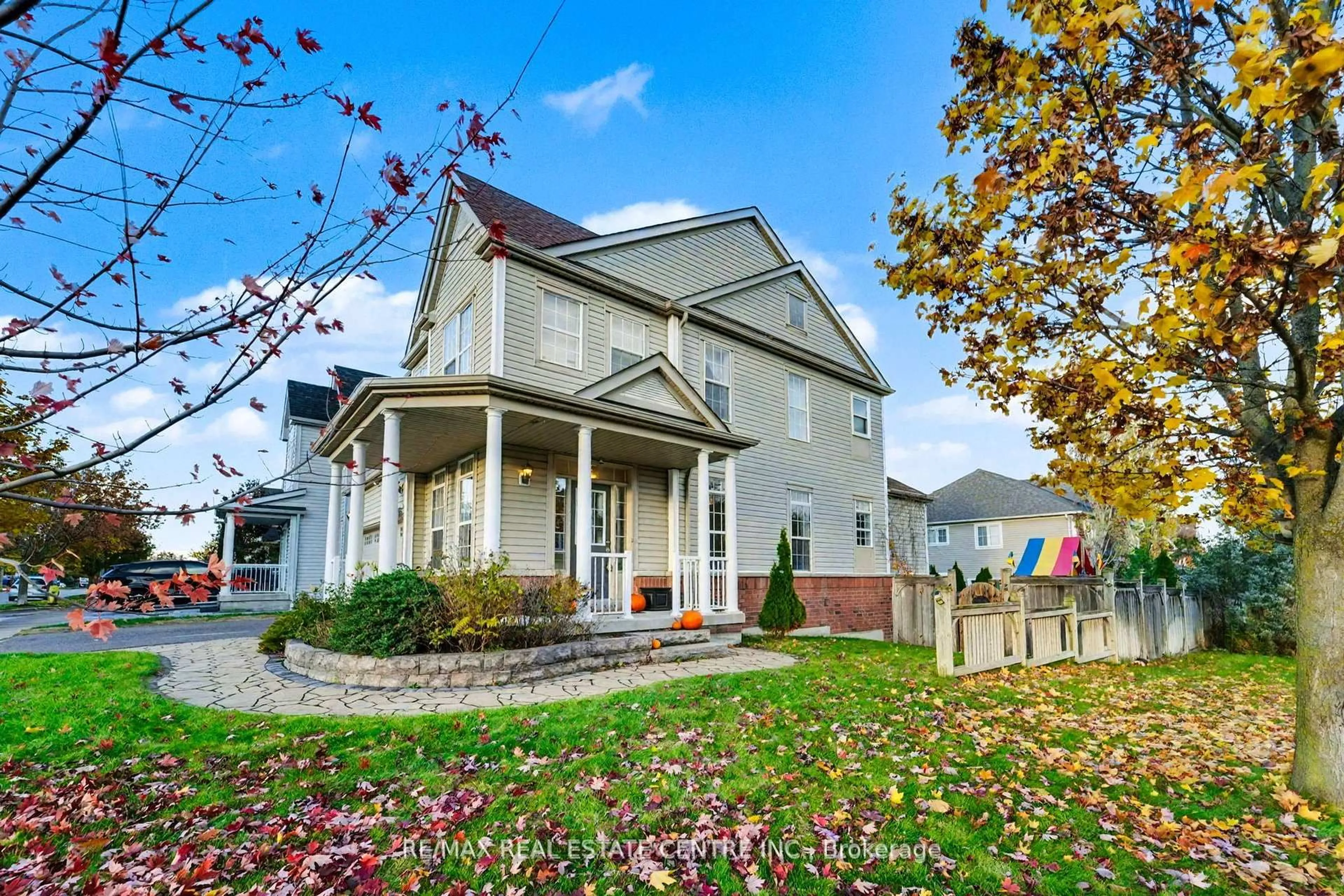 Home with vinyl exterior material, street for 56 Vanguard Dr, Whitby Ontario L1M 2N8